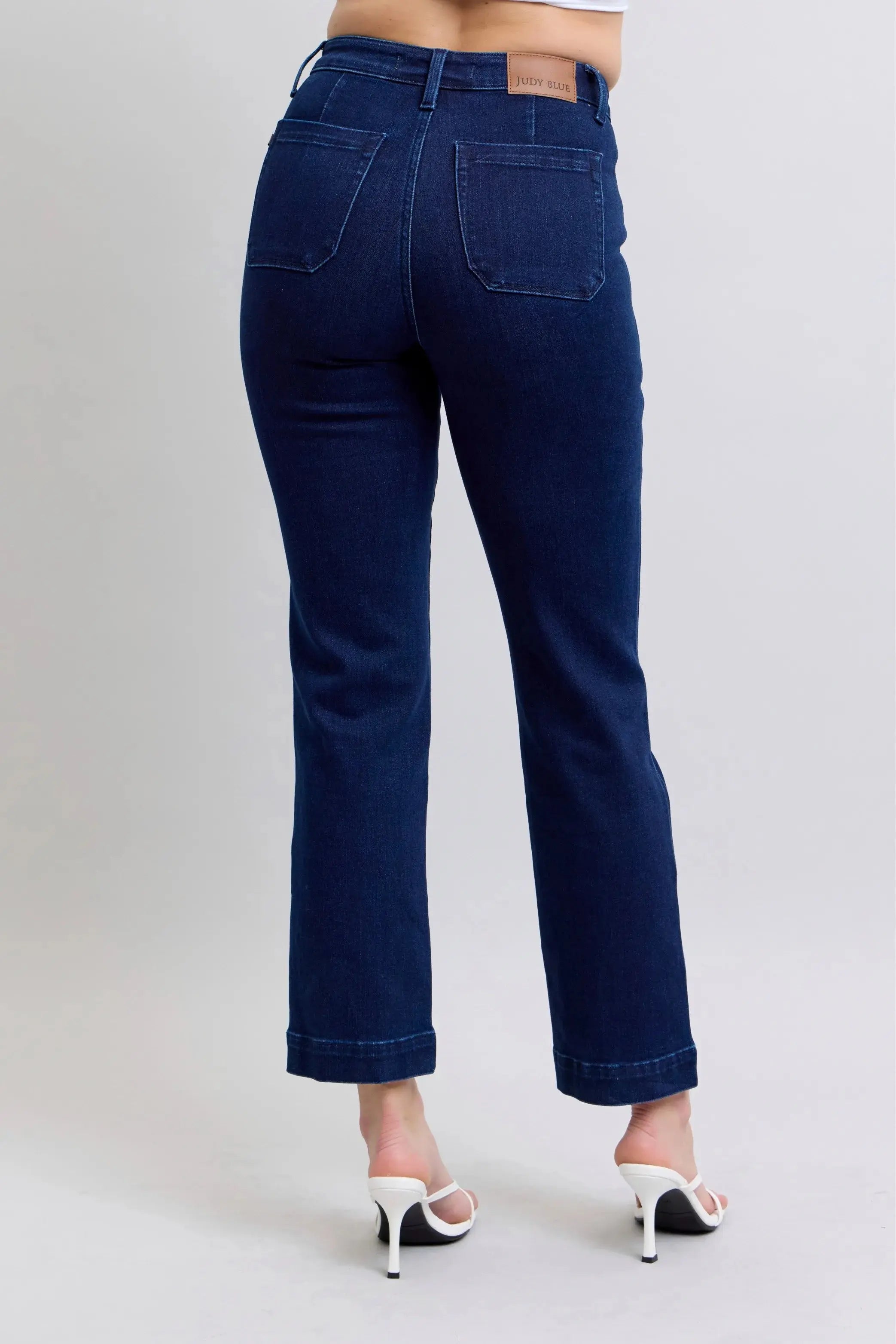 High Waist Workwear Patch Pocket Straight Leg