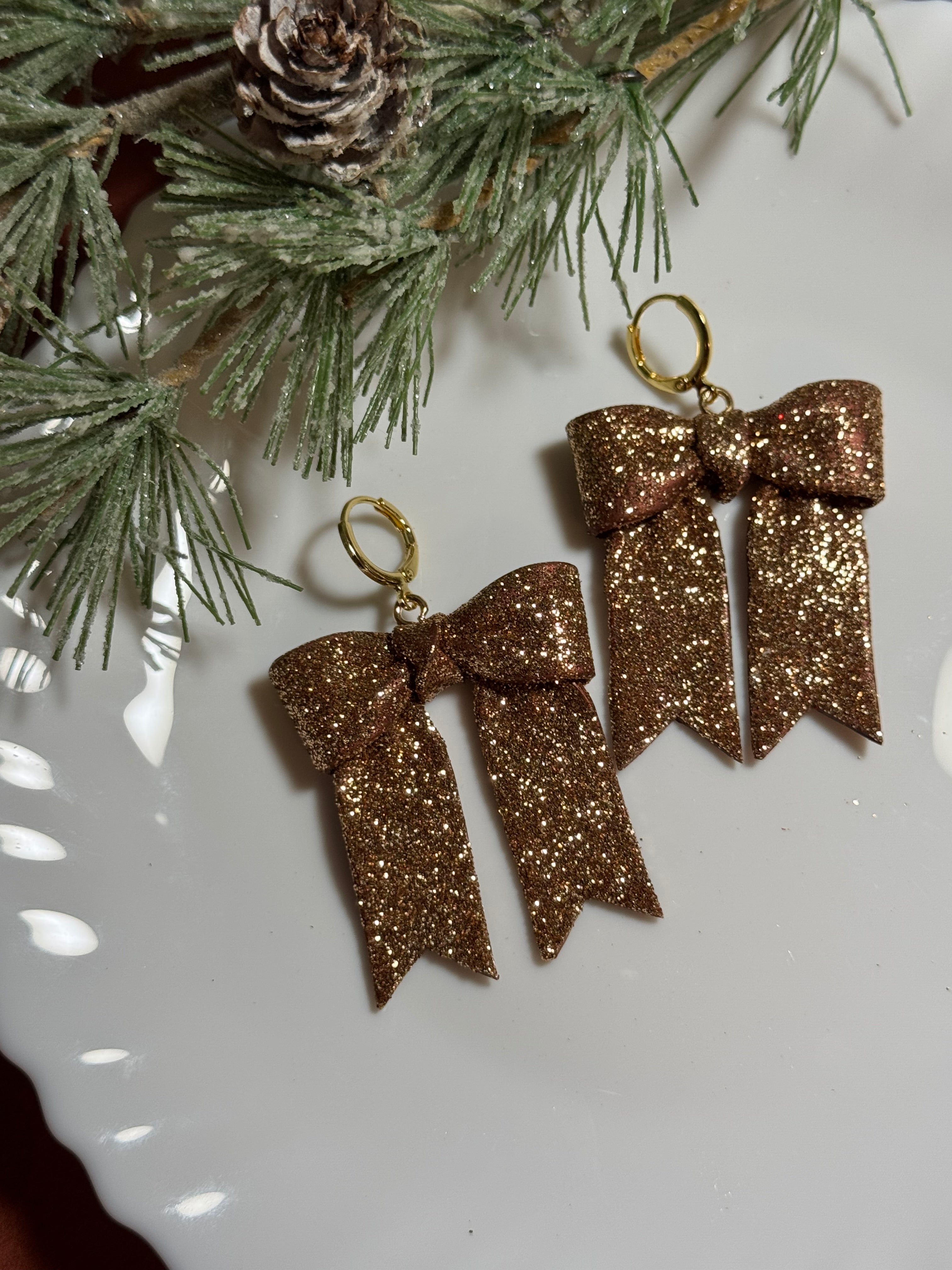 Gold Glitter Bows