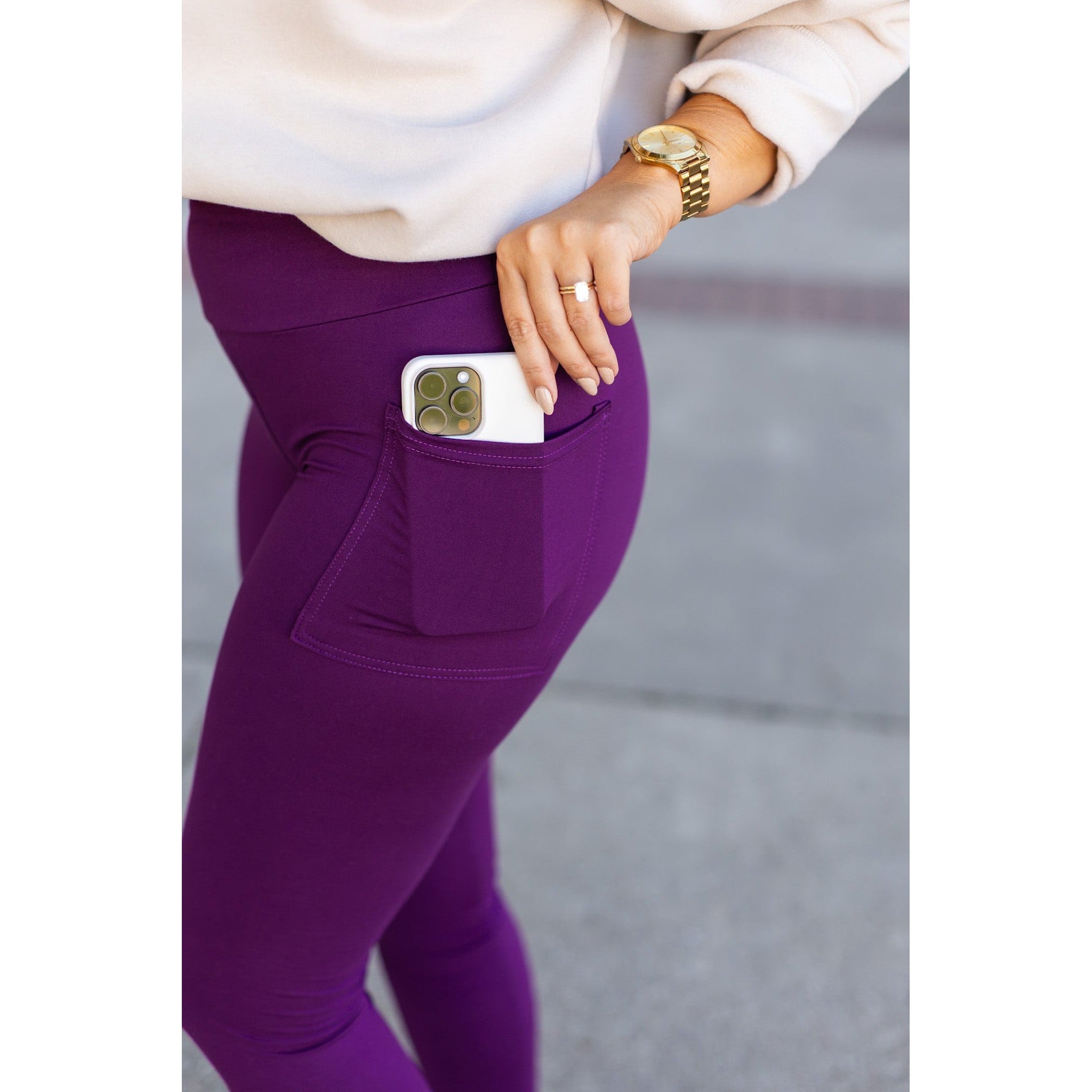 The Kinsley Purple Full Length Leggings