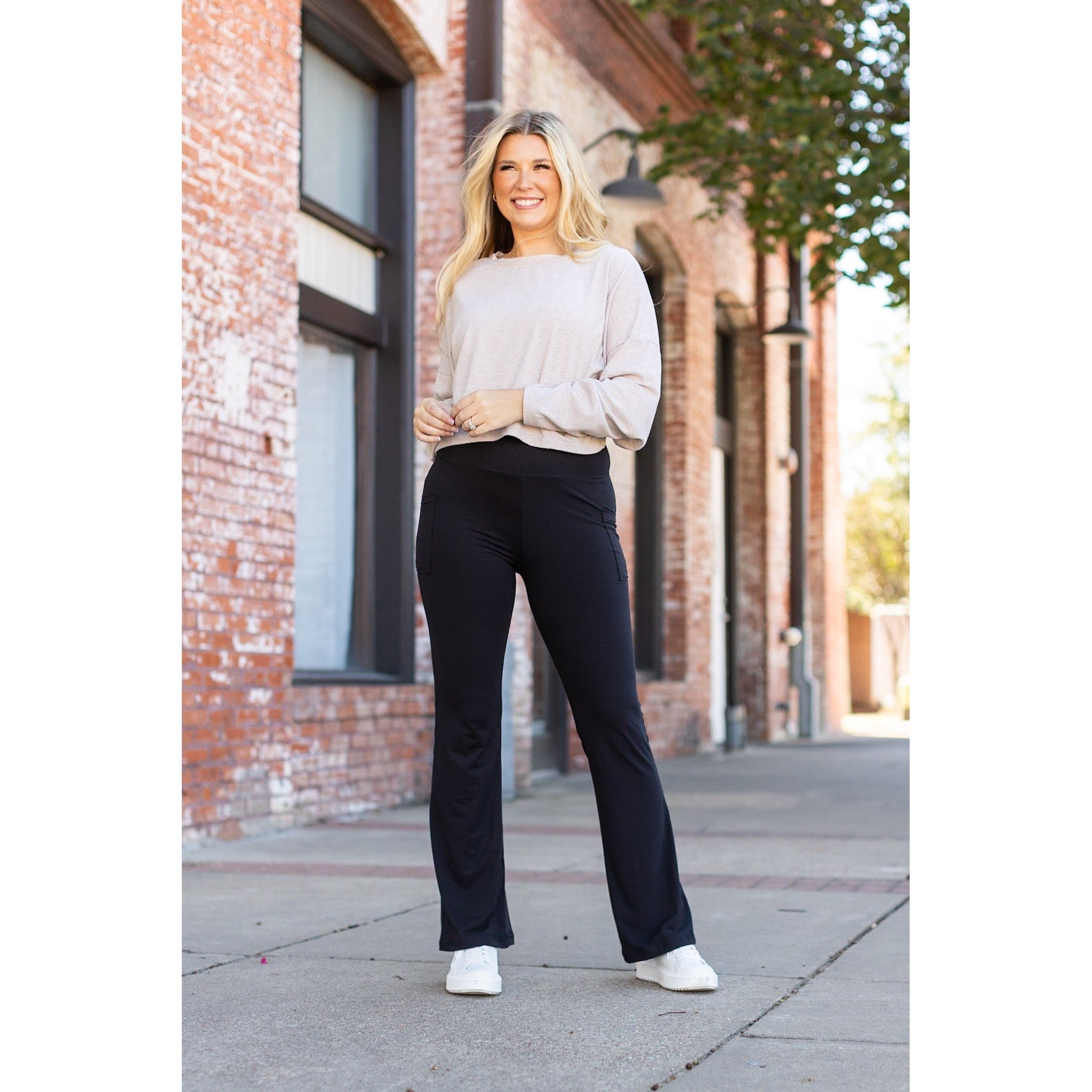 The Vanessa - 30” - Black Bootcut Leggings