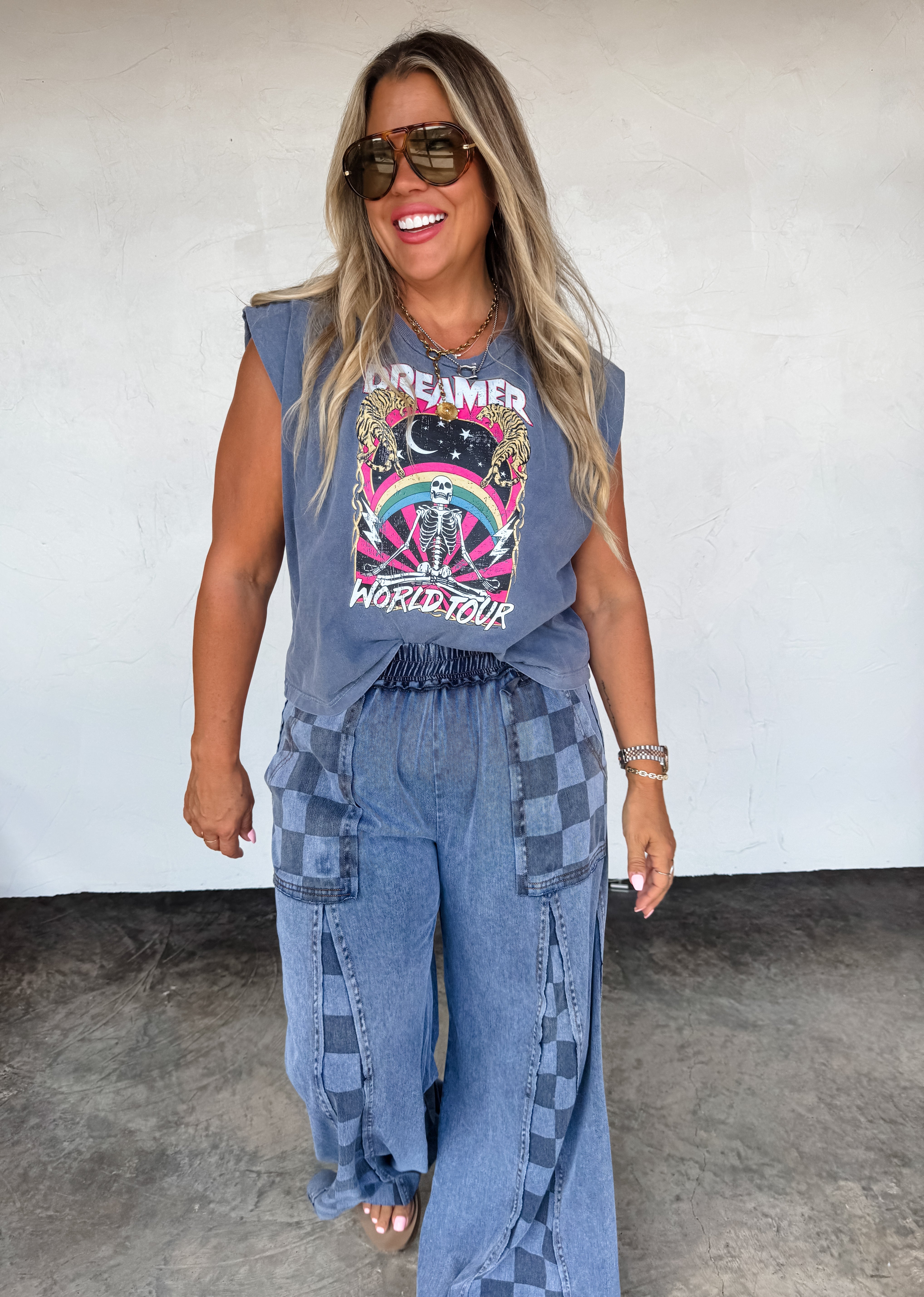PRE-ORDER: GROOVE ON CHECKER FLARE PANTS