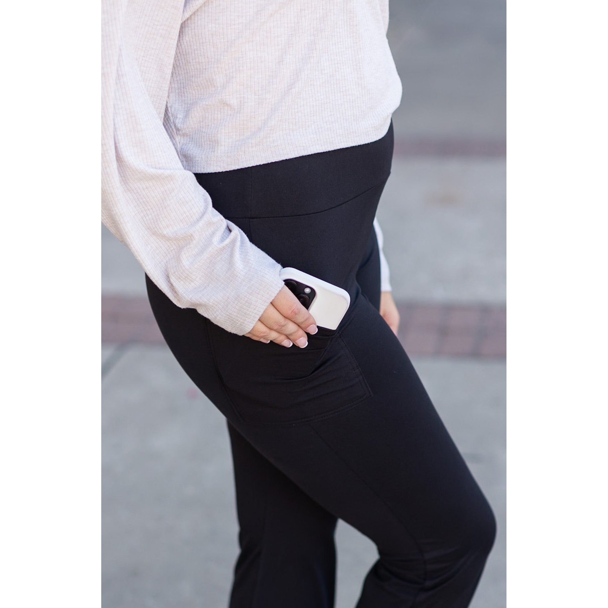 The Vanessa - 30” - Black Bootcut Leggings