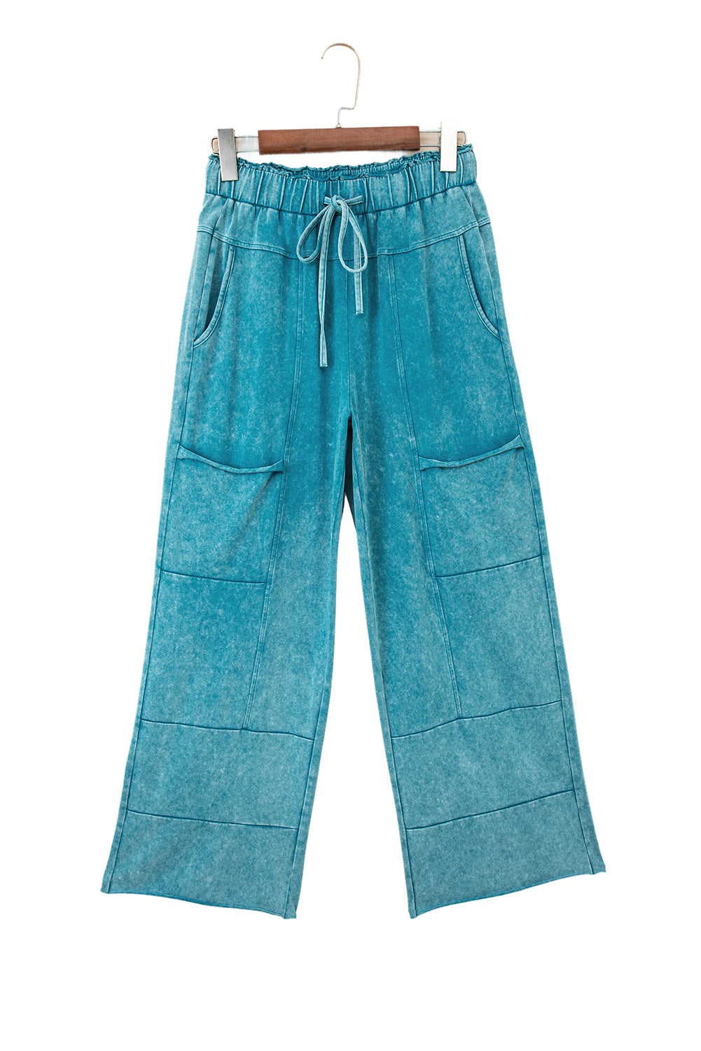 PRE-ORDER: Mineral Wash Knot High Waist Raw Hem Pants