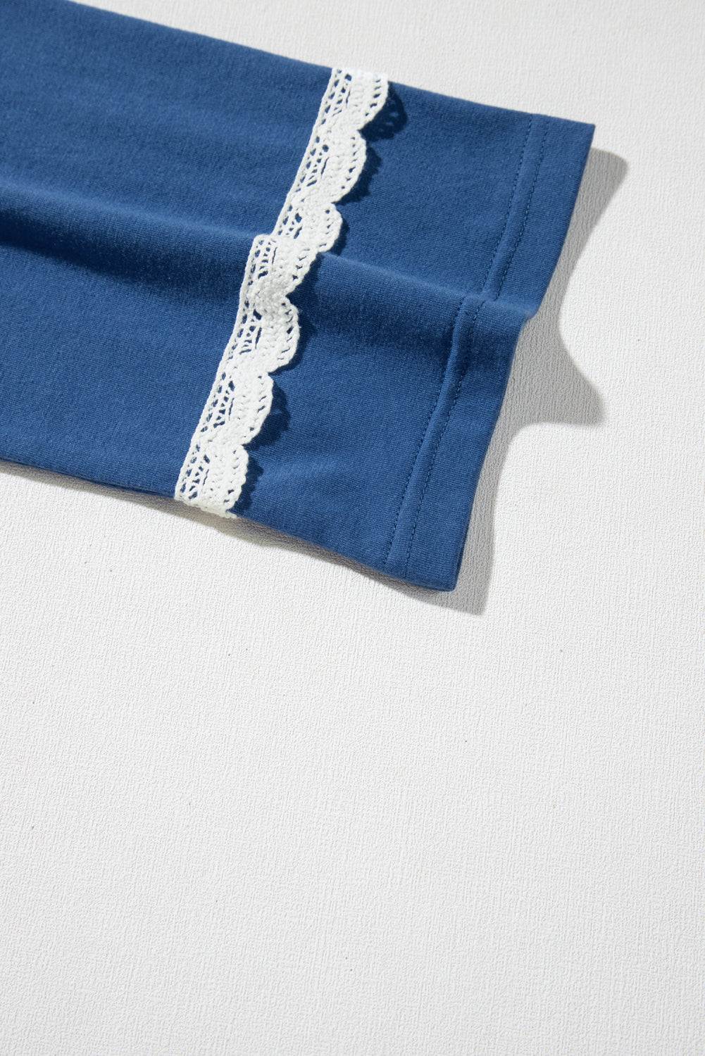 PRE-ORDER: Blue Boho Geometric Print Lace Raglan