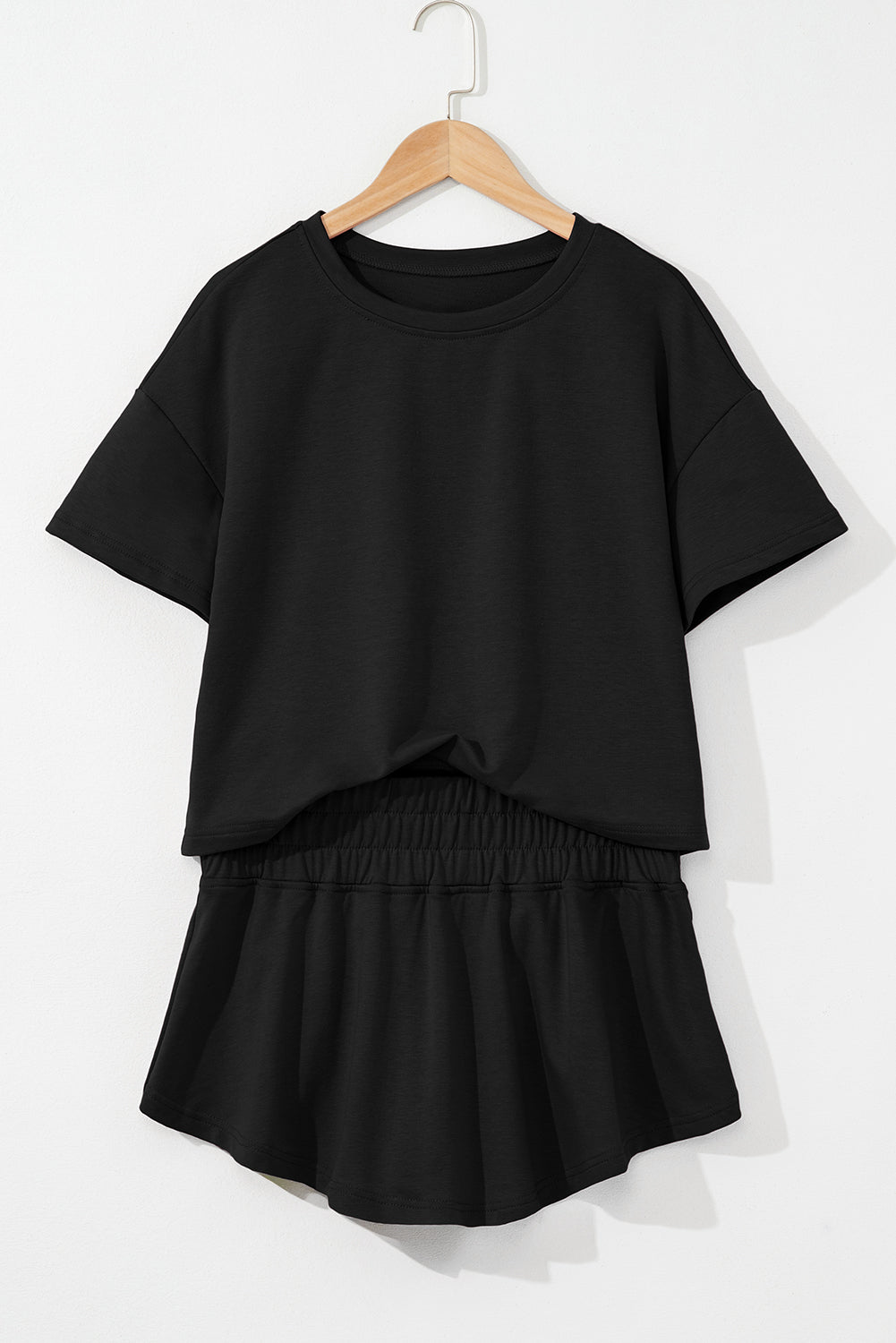 PRE-ORDER: Cropped Tee and Ruffle High Waist Skort Set