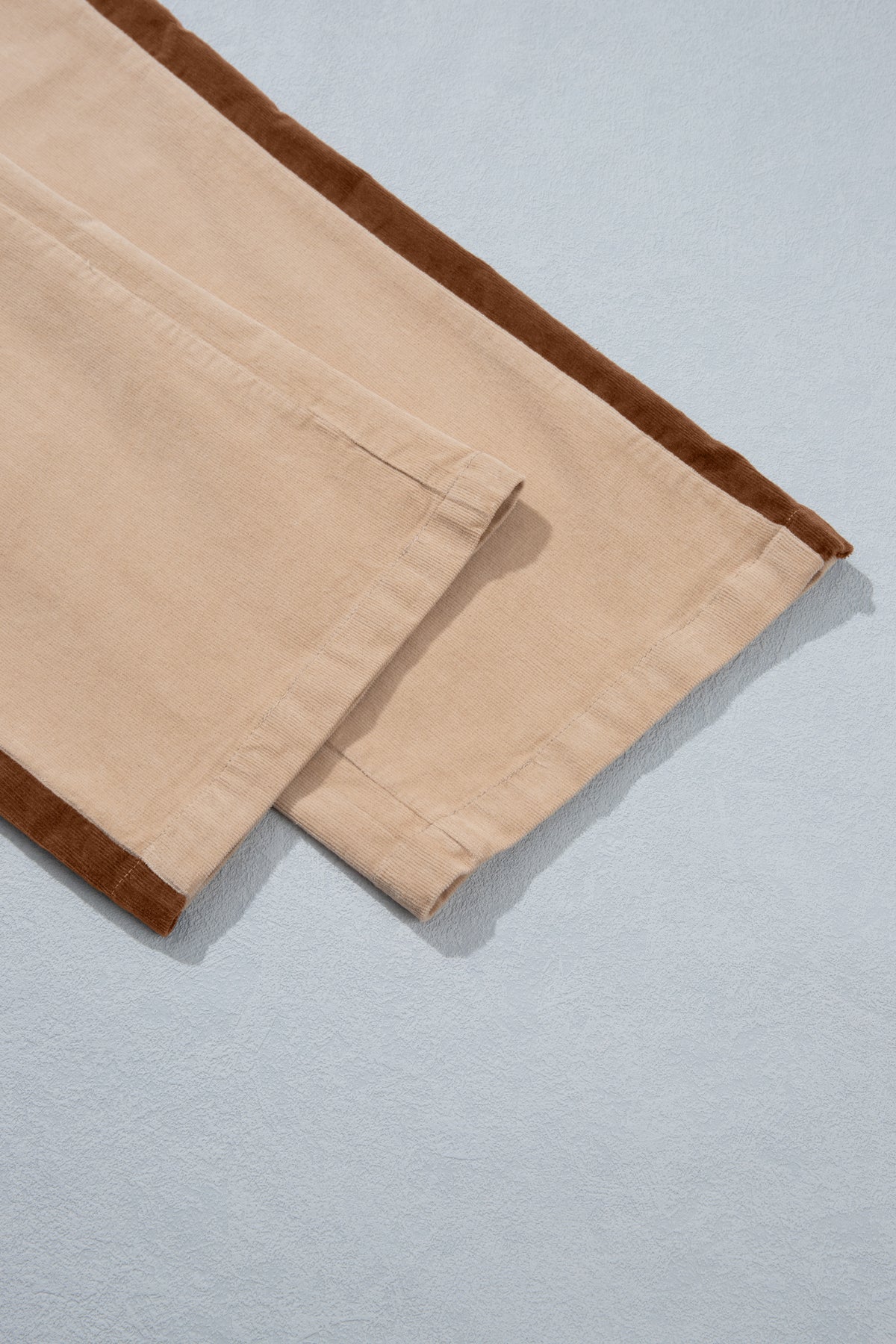 PRE-ORDER: Corduroy Side Panel Colorblock Straight Leg Pants