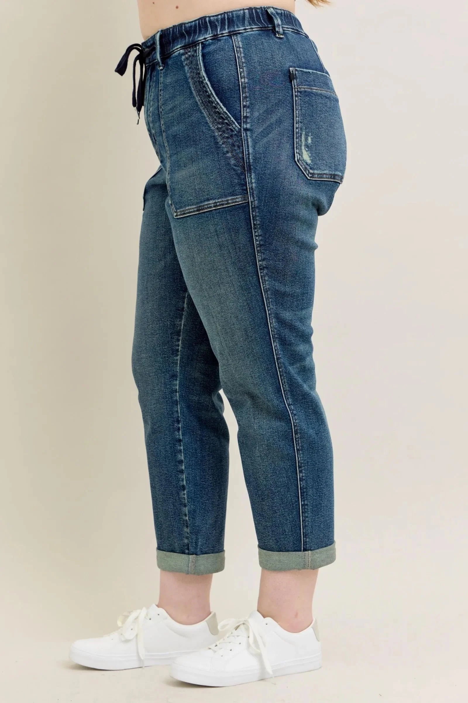 Vintage Wash Jeans w/ Drawstring