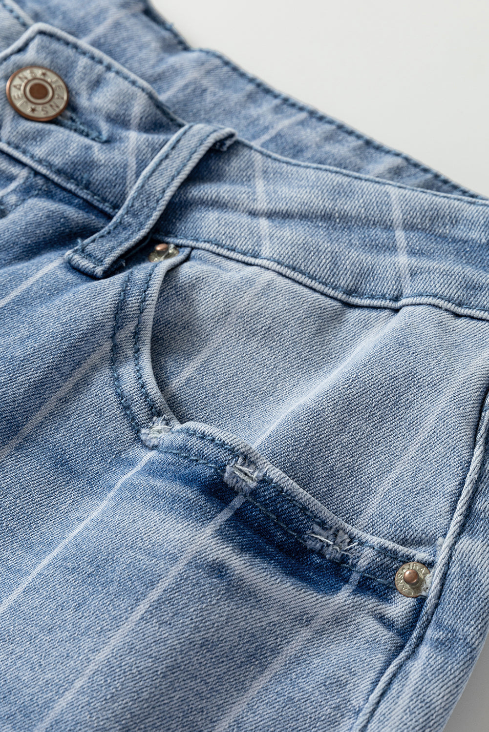 PRE-ORDER: Beau Blue Multi Buttoned Wide Leg Jeans