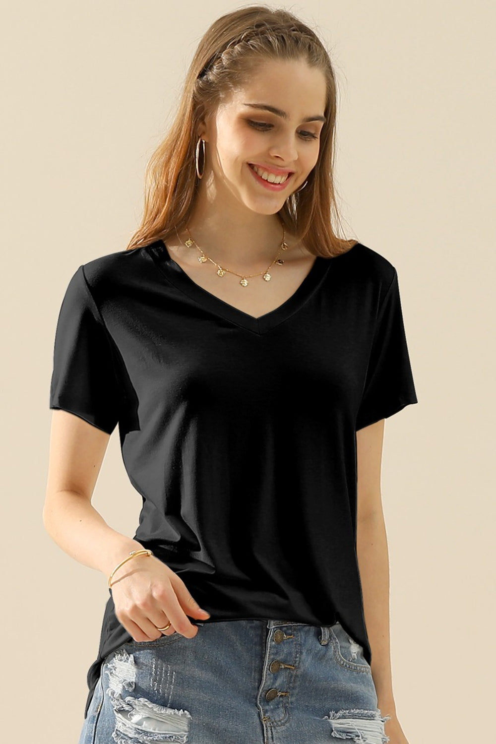 Classic V-Neck Short Sleeve Tee