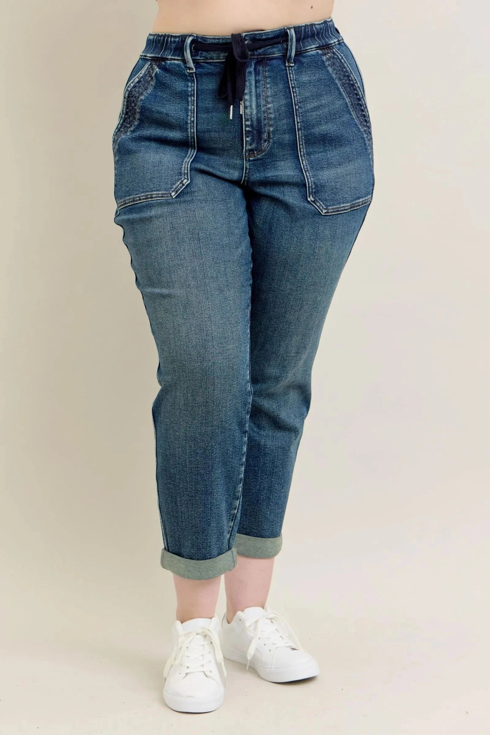 Vintage Wash Jeans w/ Drawstring