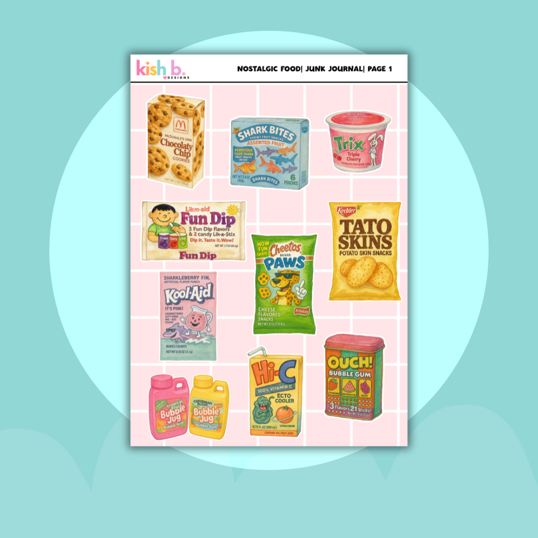 Nostalgic Food Sticker Sheet