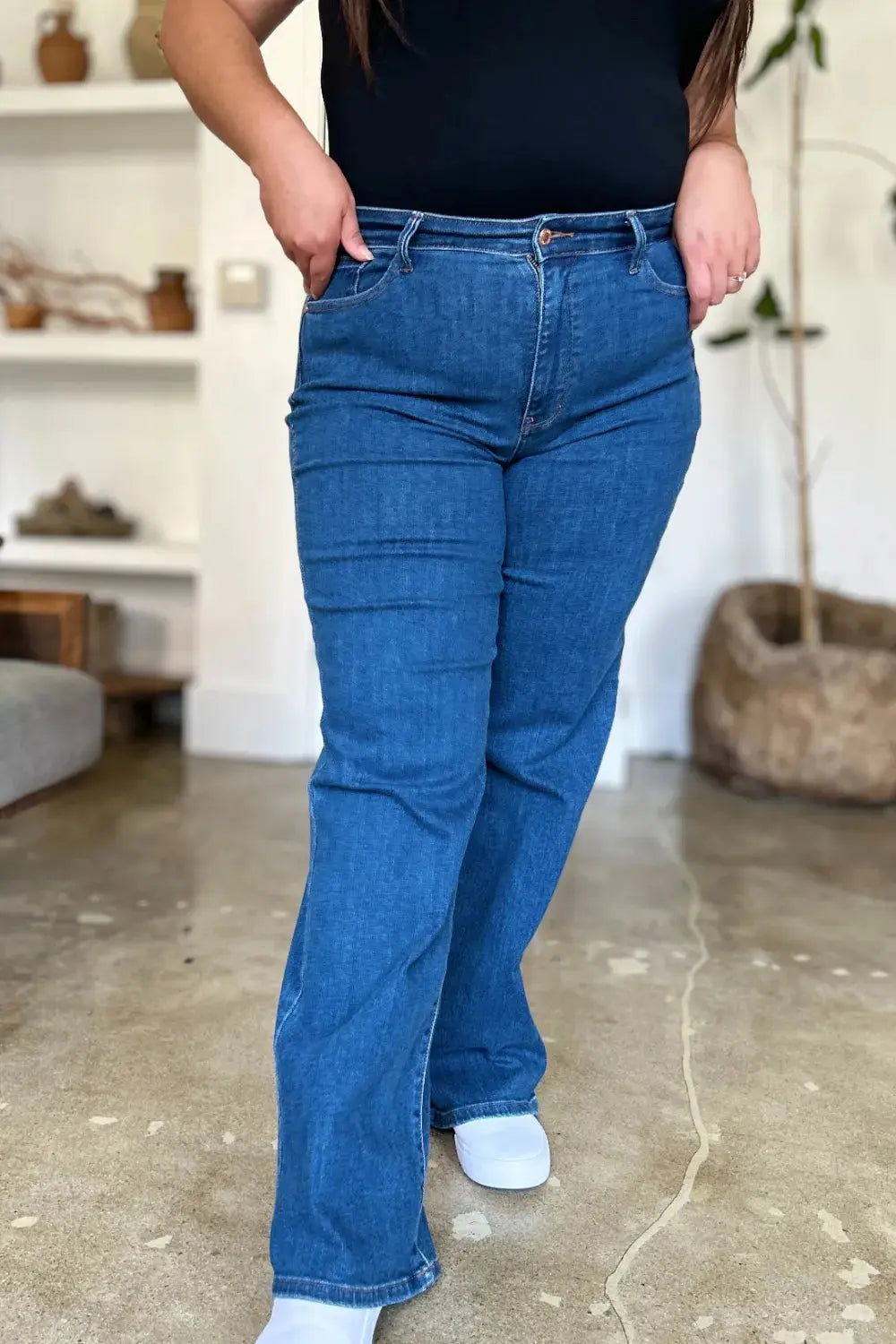 High Rise Straight Leg Jeans