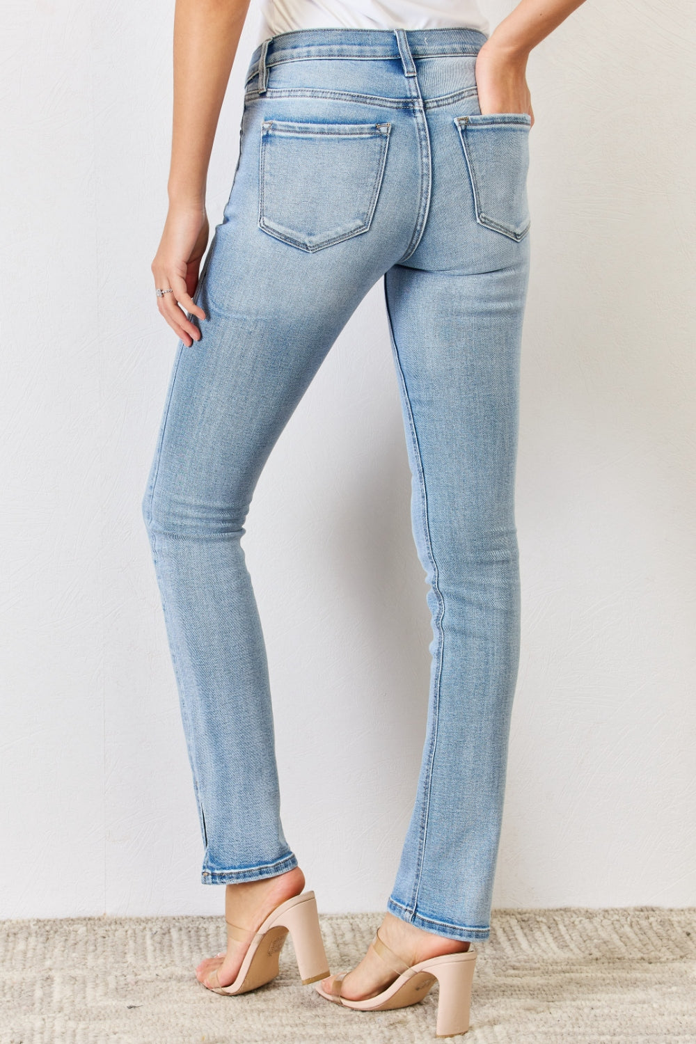 Mid Rise Y2K Slit Bootcut Jeans