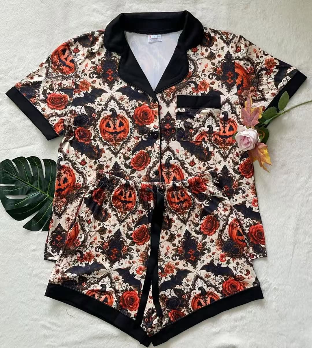 PRE-ORDER: Halloween Button Down Pajama Set