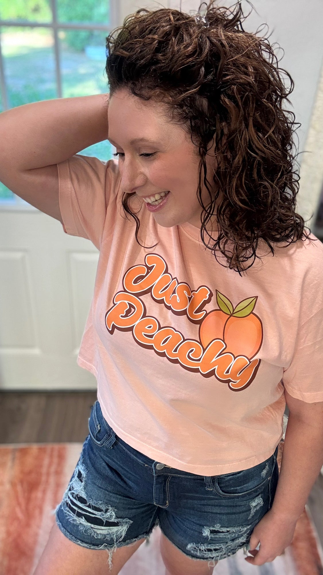 Just Peachy Crop Tee