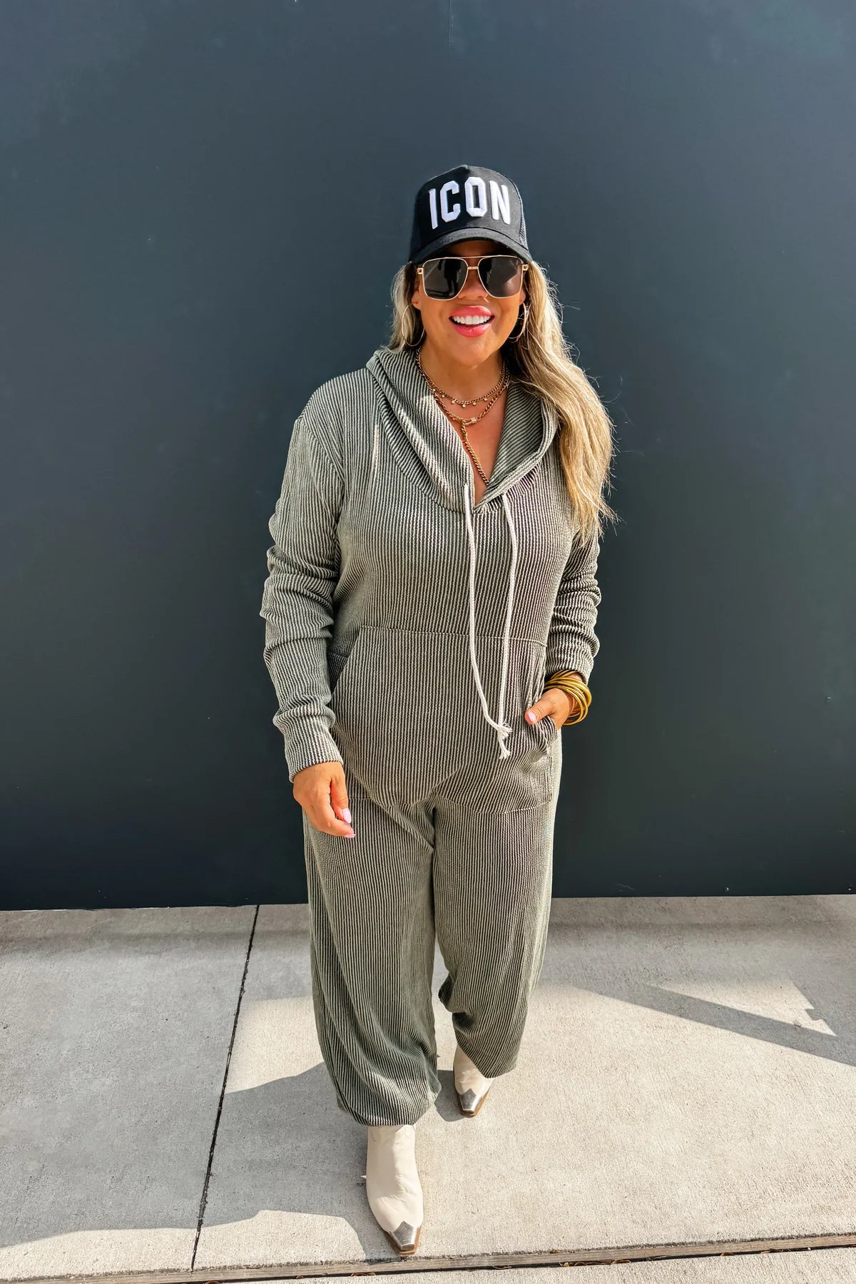 RIBBED HAYDEN HOODIE JUMPSUIT