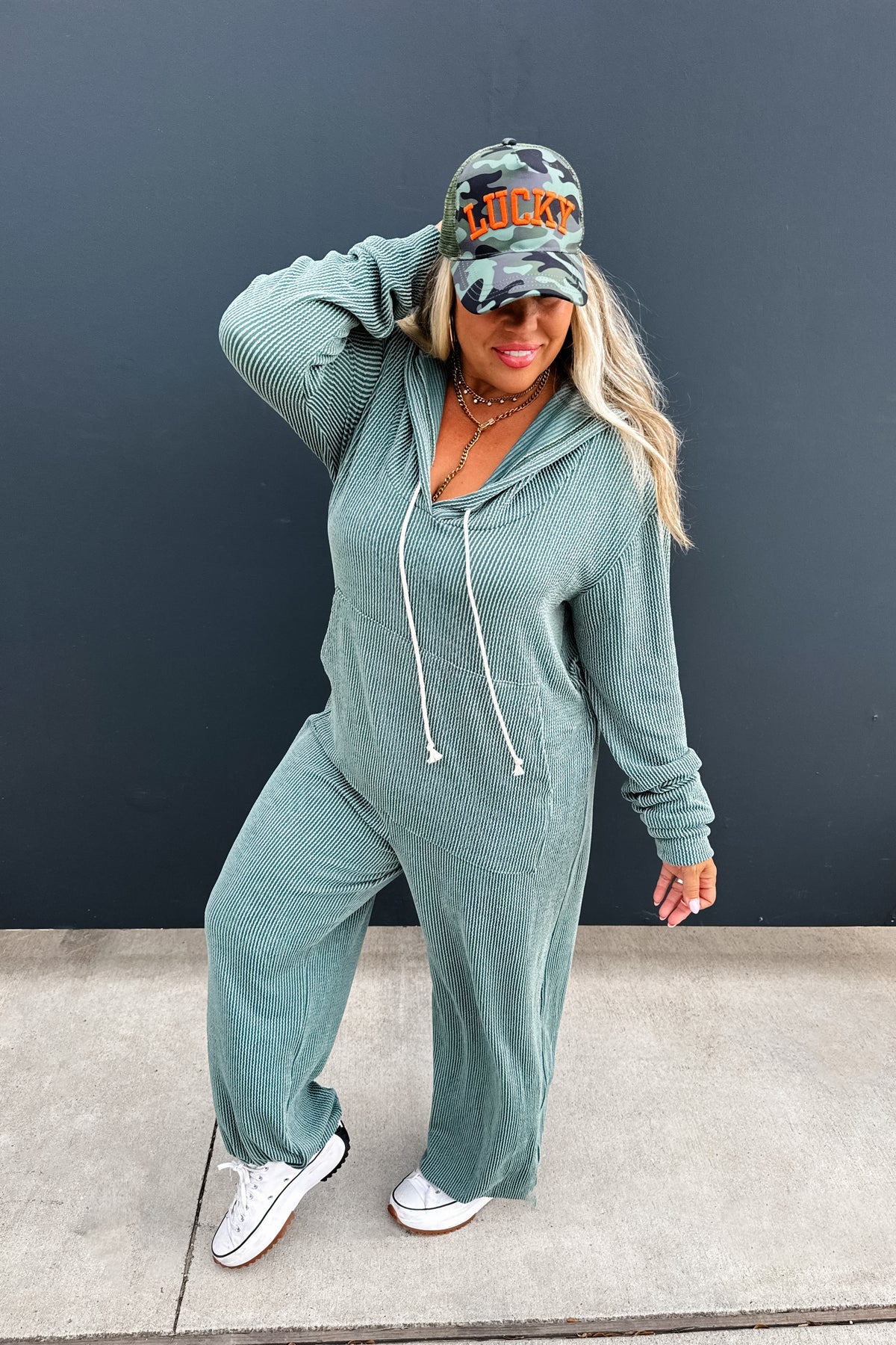 RIBBED HAYDEN HOODIE JUMPSUIT