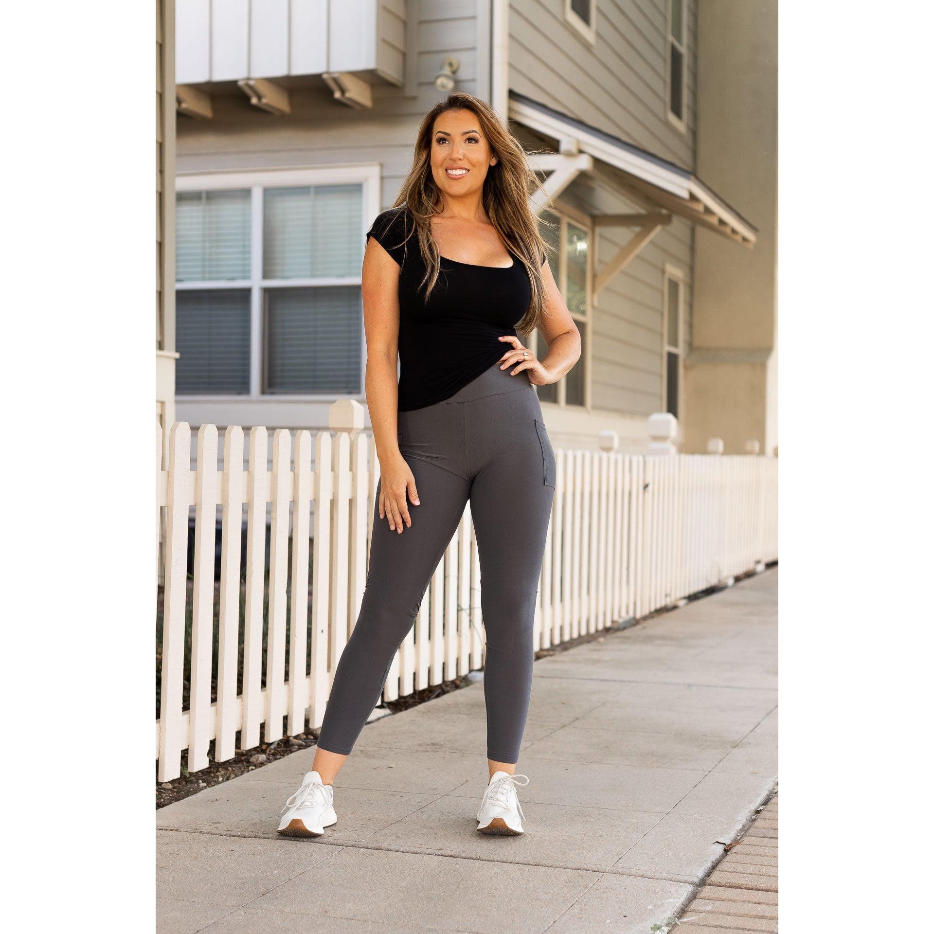 Charcoal Leggings with Pockets  - Luxe Leggings