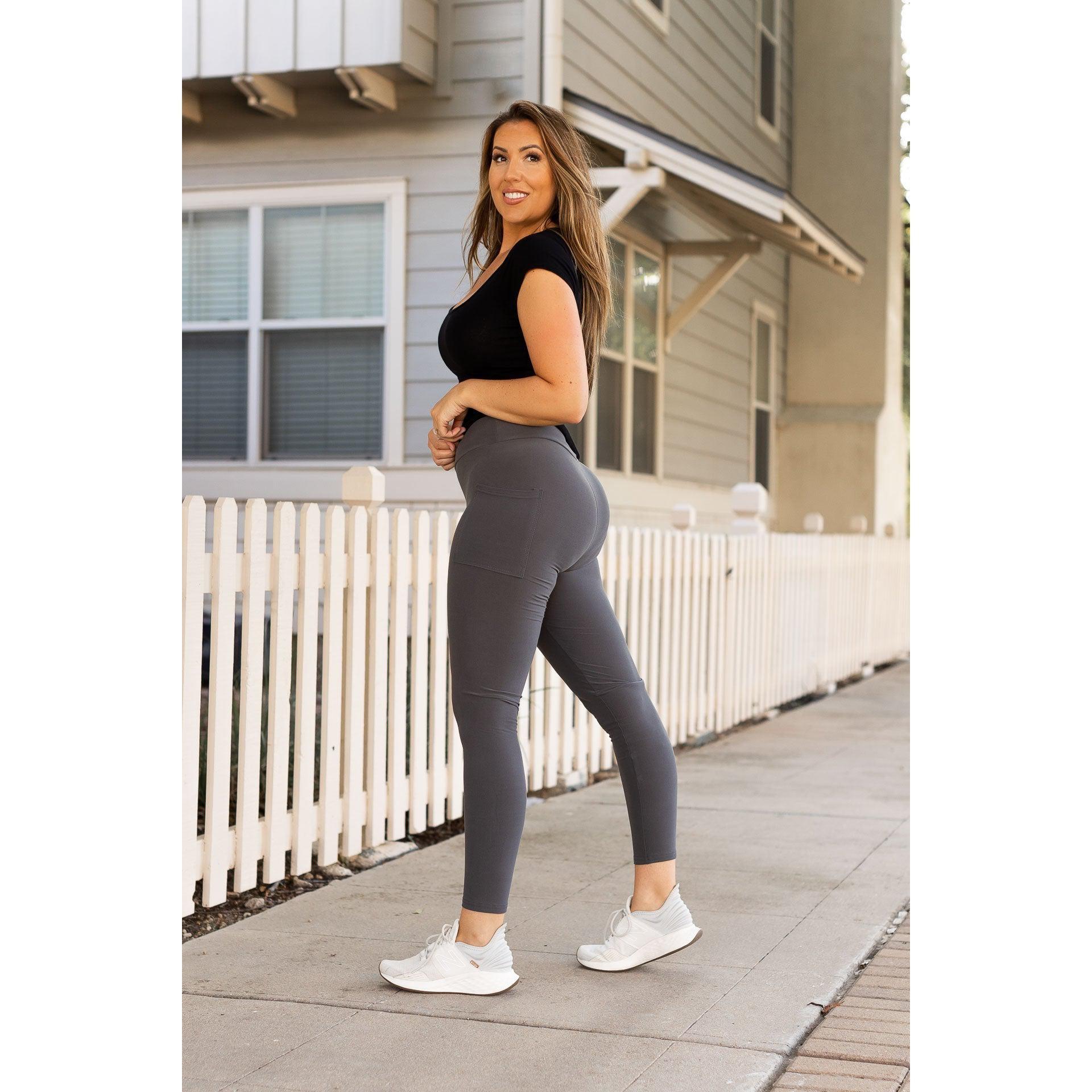 Charcoal Leggings with Pockets  - Luxe Leggings