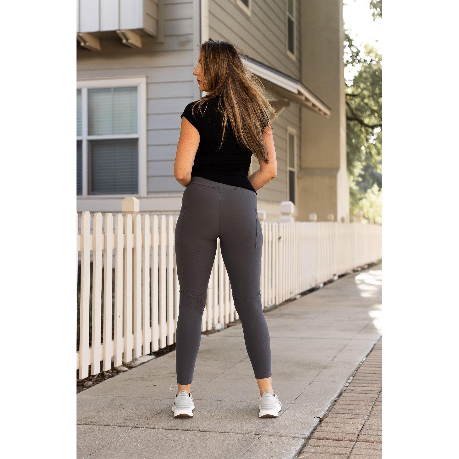 Charcoal Leggings with Pockets  - Luxe Leggings