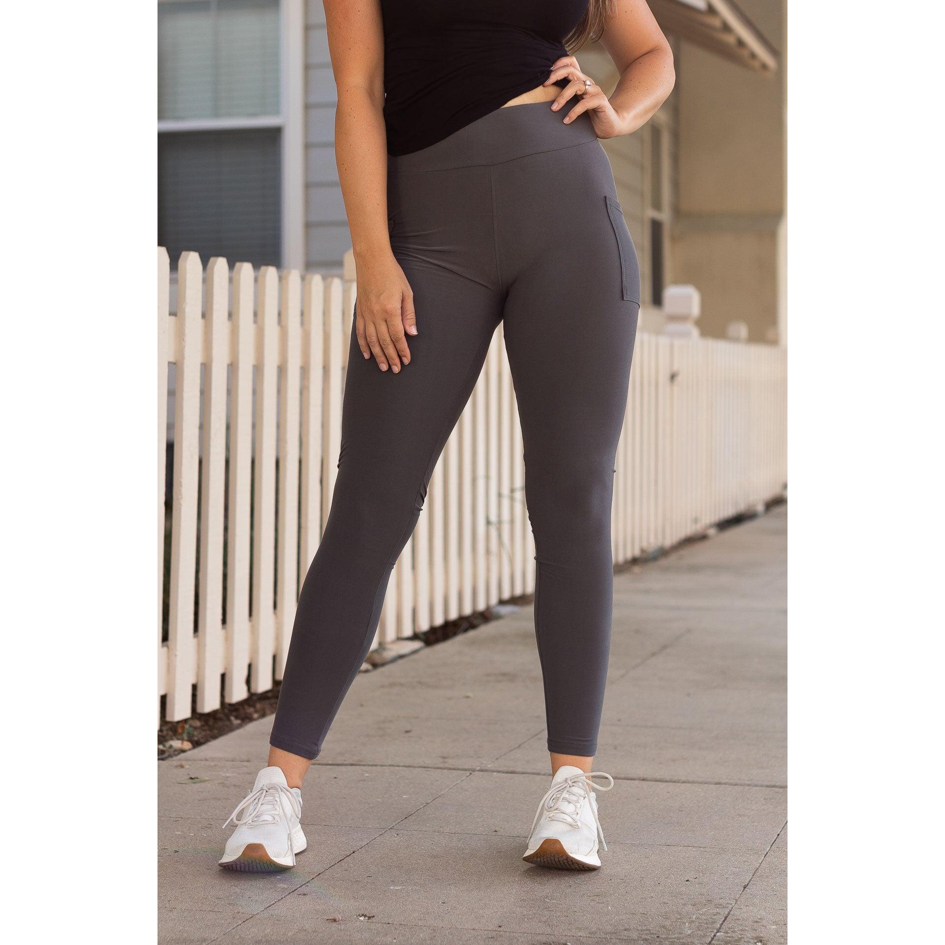 Charcoal Leggings with Pockets  - Luxe Leggings