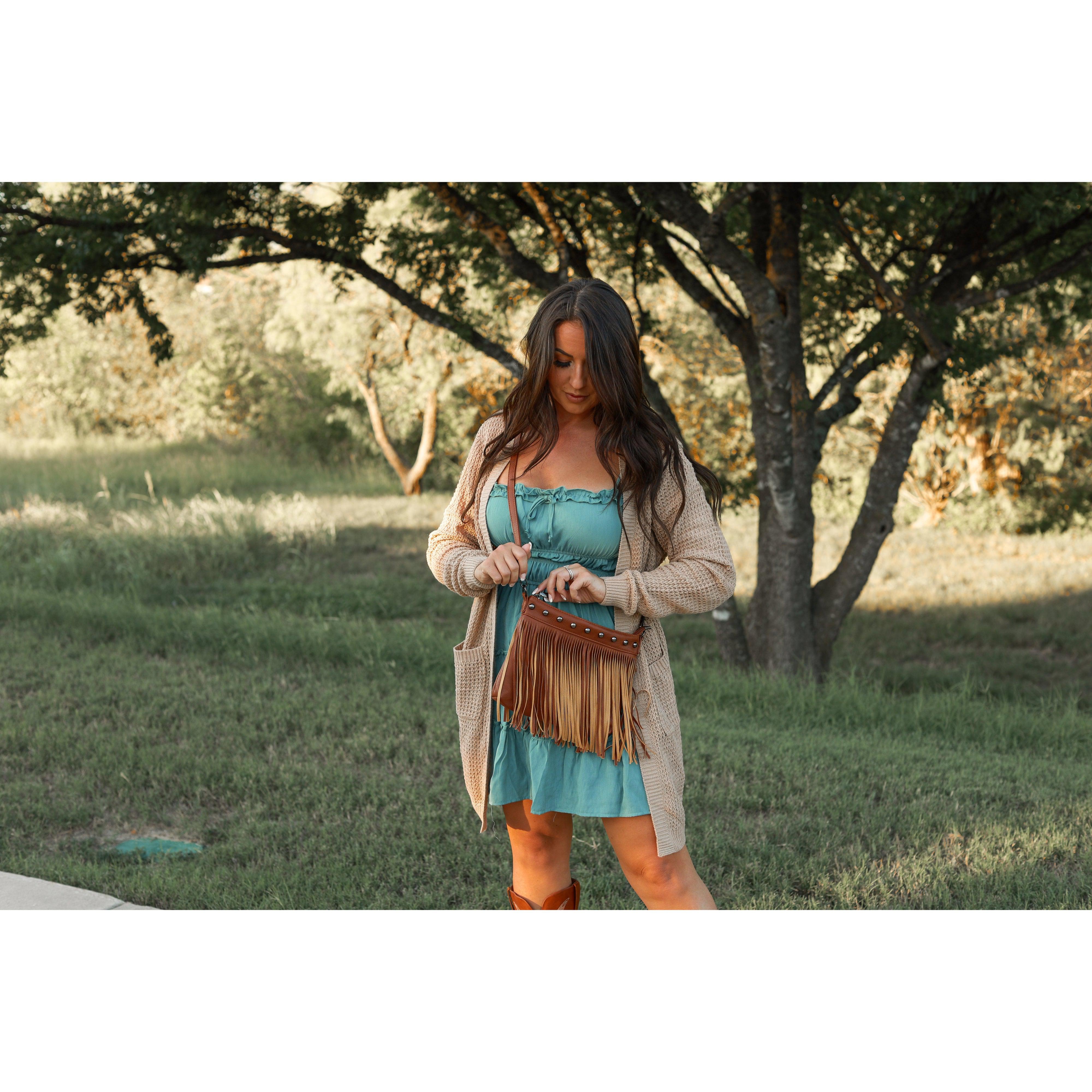 Boho fringe crossbody bag boutique fashion accessory