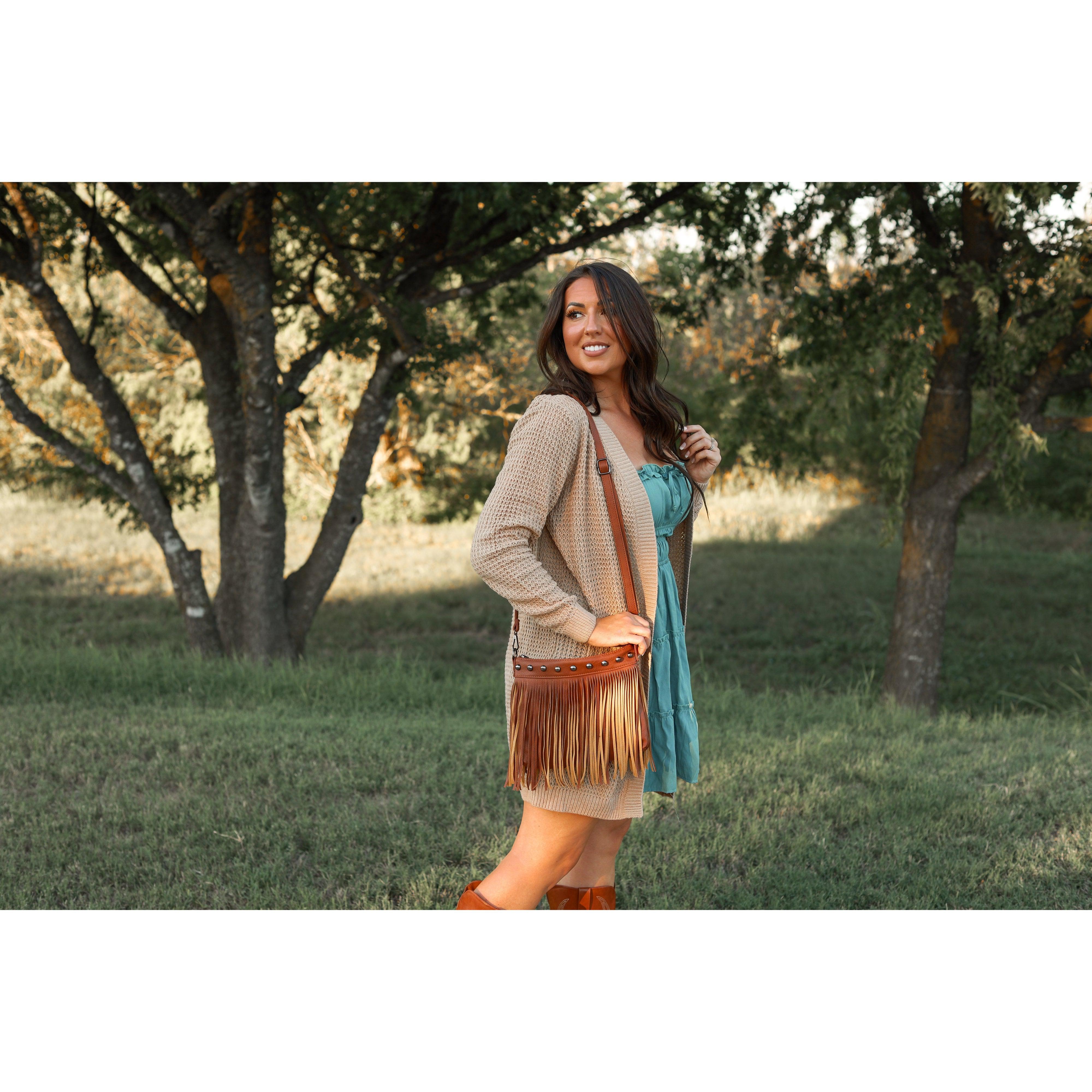 Boho fringe crossbody bag boutique fashion accessory