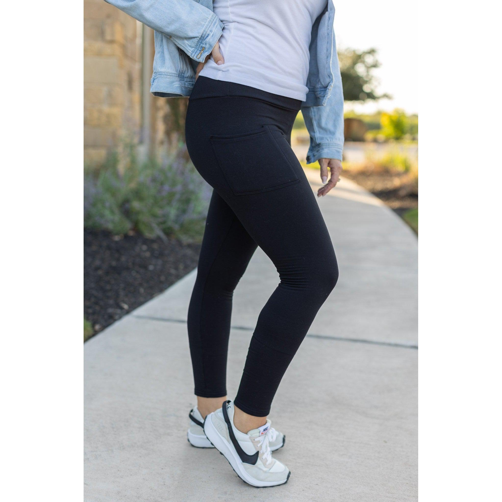 BLACK FULL-LENGTH Leggings with POCKET - Luxe Leggings