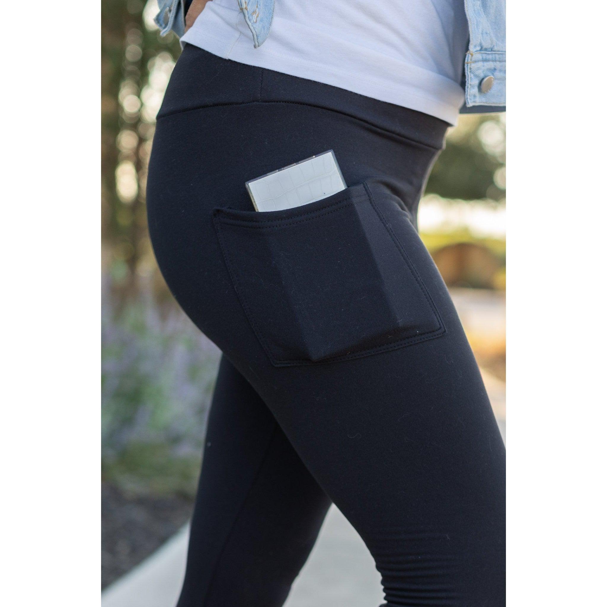 BLACK FULL-LENGTH Leggings with POCKET - Luxe Leggings