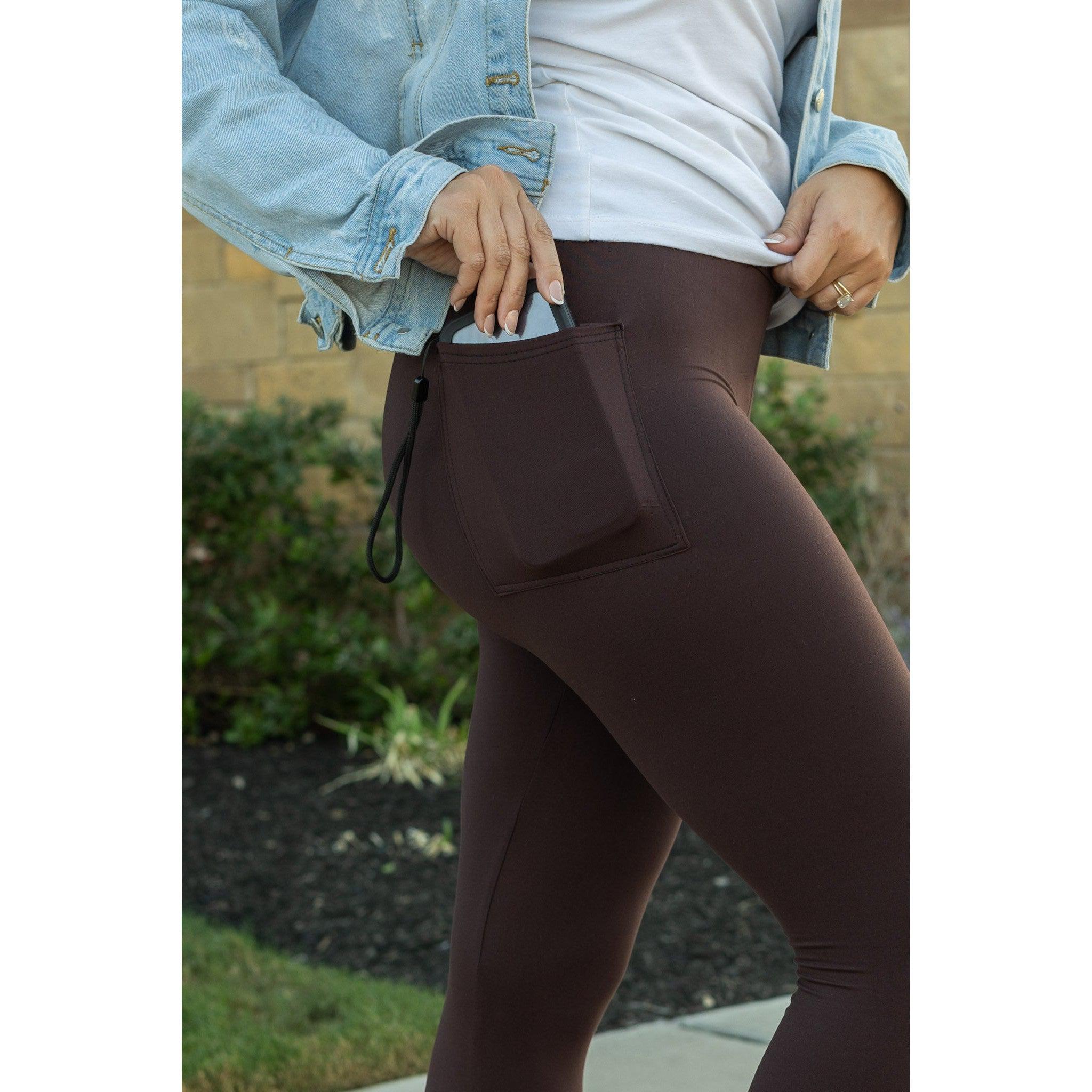 Brown FULL LENGTH Leggings with POCKET