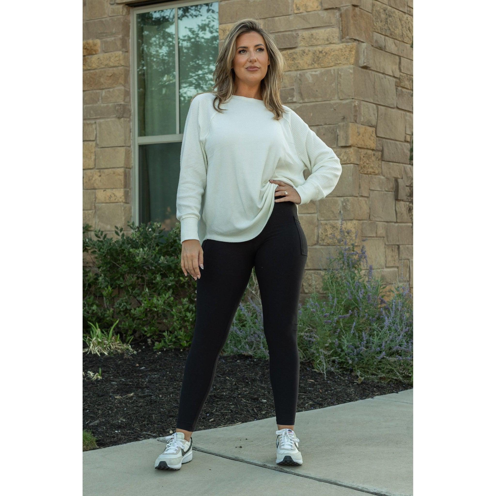 The Lilla - Black FLEECE Full Length Leggings with Pockets