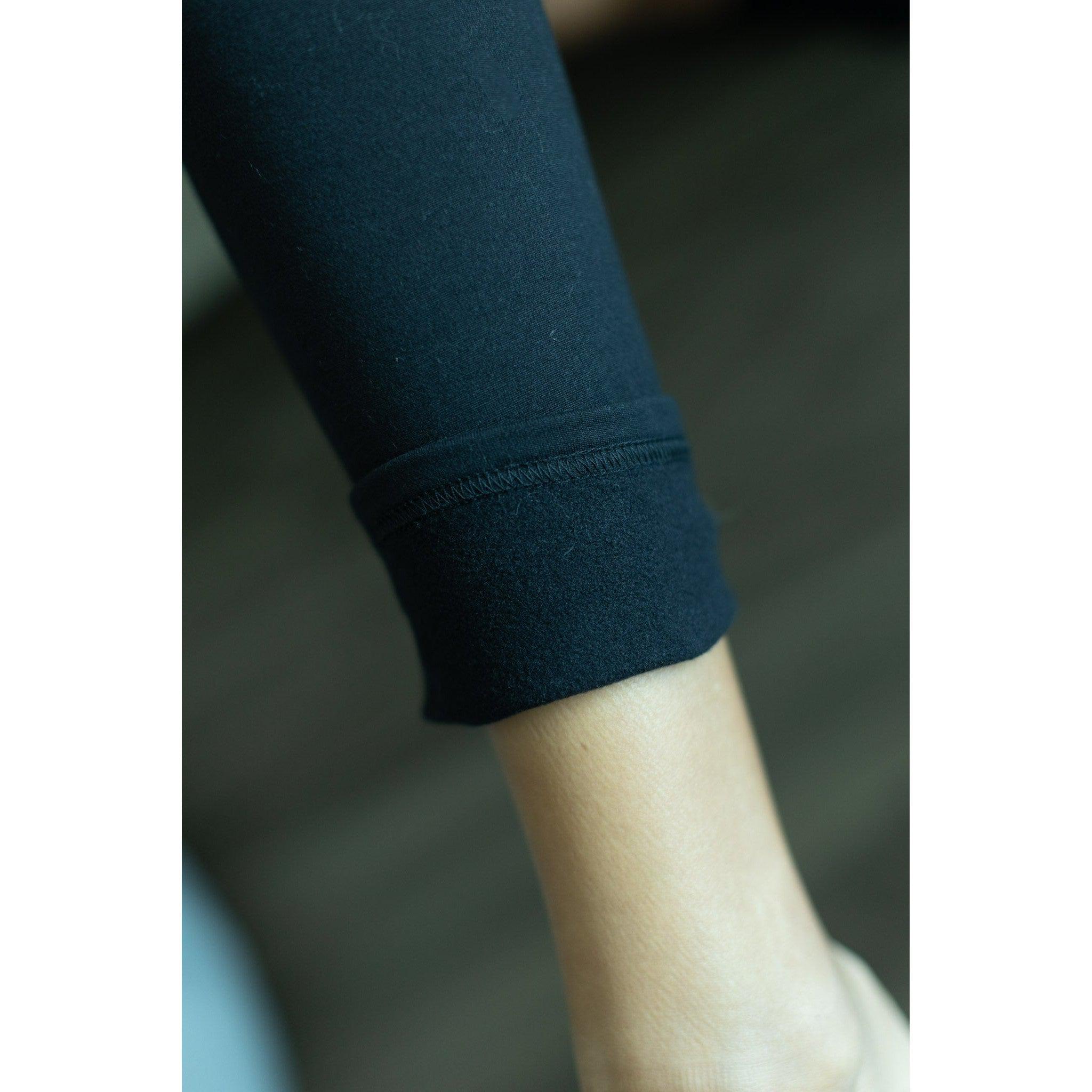 The Lilla - Black FLEECE Full Length Leggings with Pockets