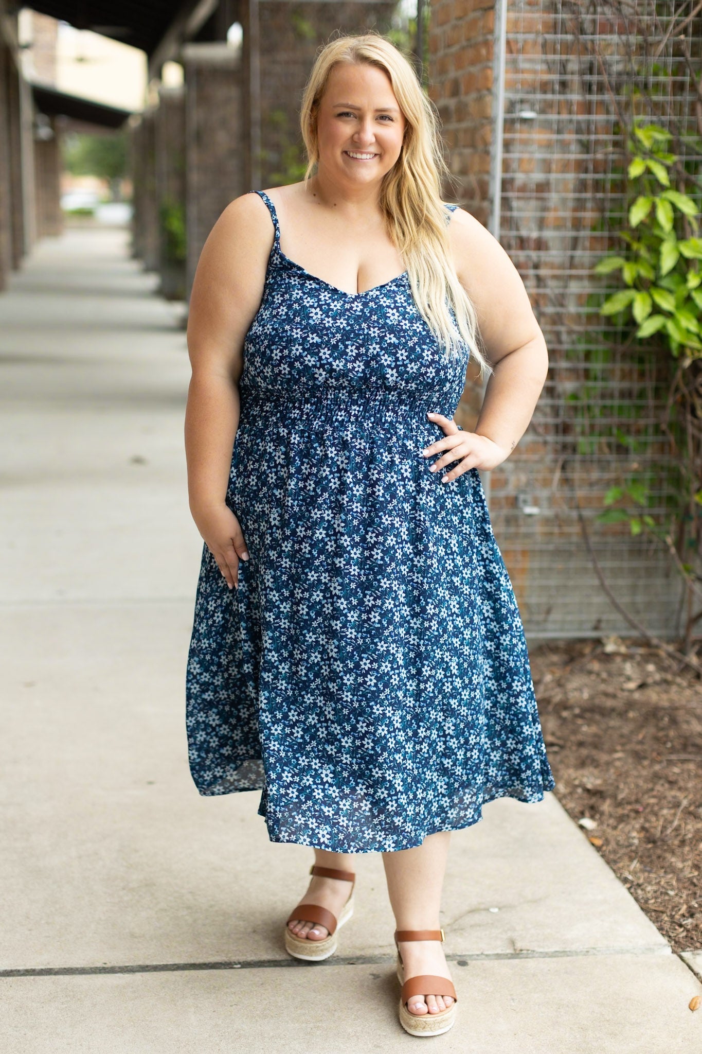 Cassidy Midi Dress - Blue Floral Mix | Women’s Dress