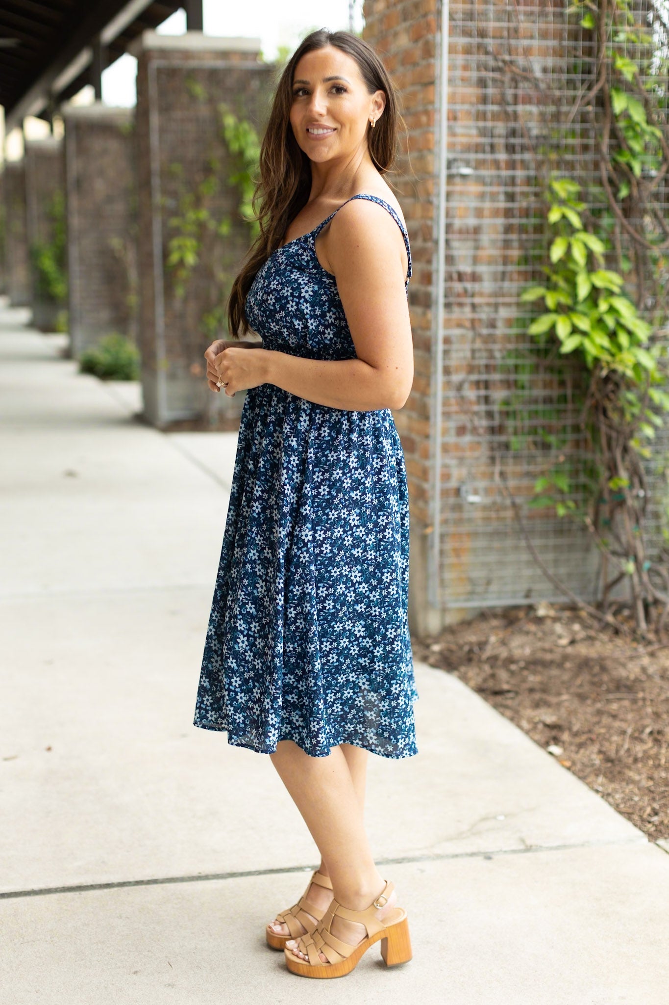 Cassidy Midi Dress - Blue Floral Mix | Women’s Dress