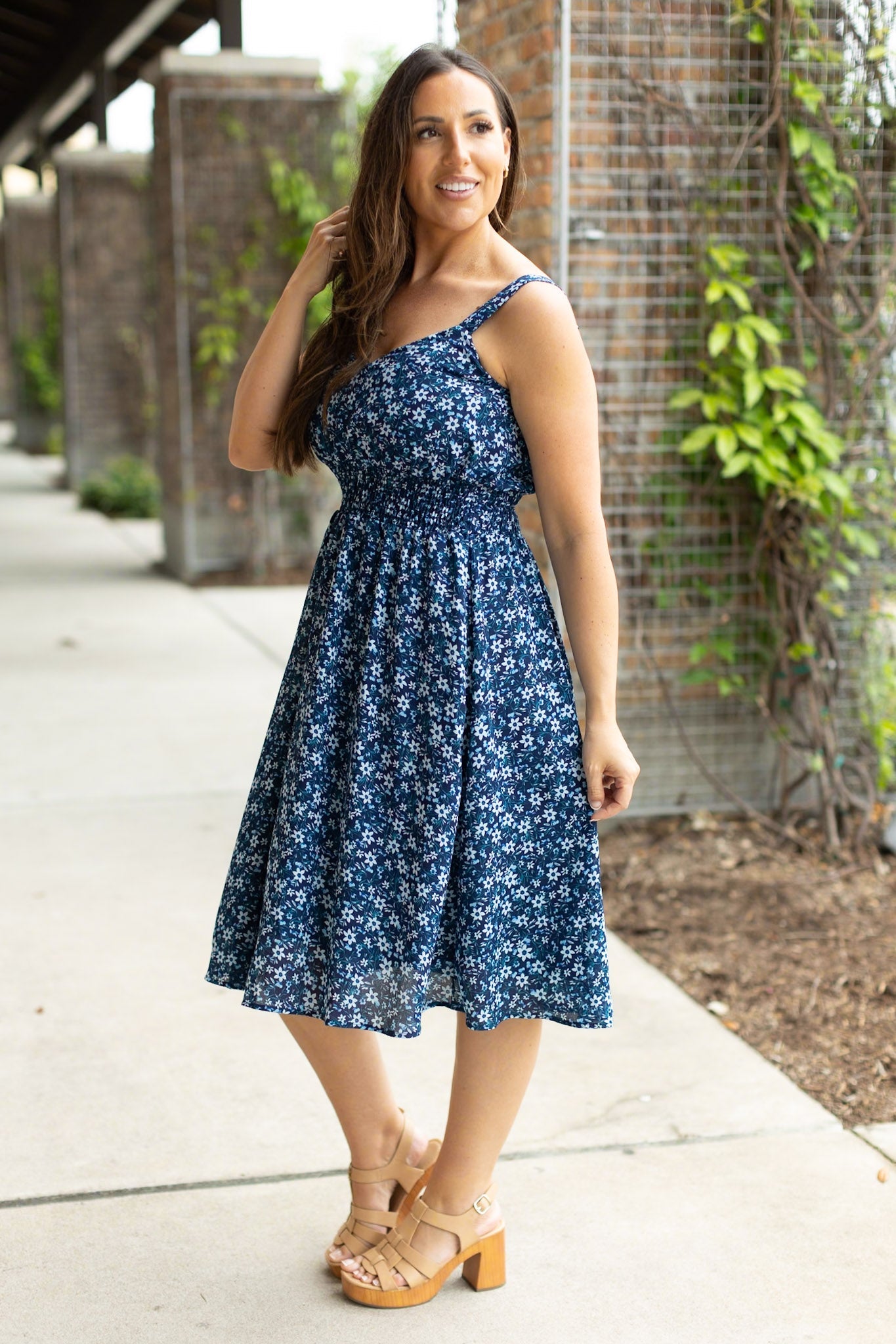 Cassidy Midi Dress - Blue Floral Mix | Women’s Dress