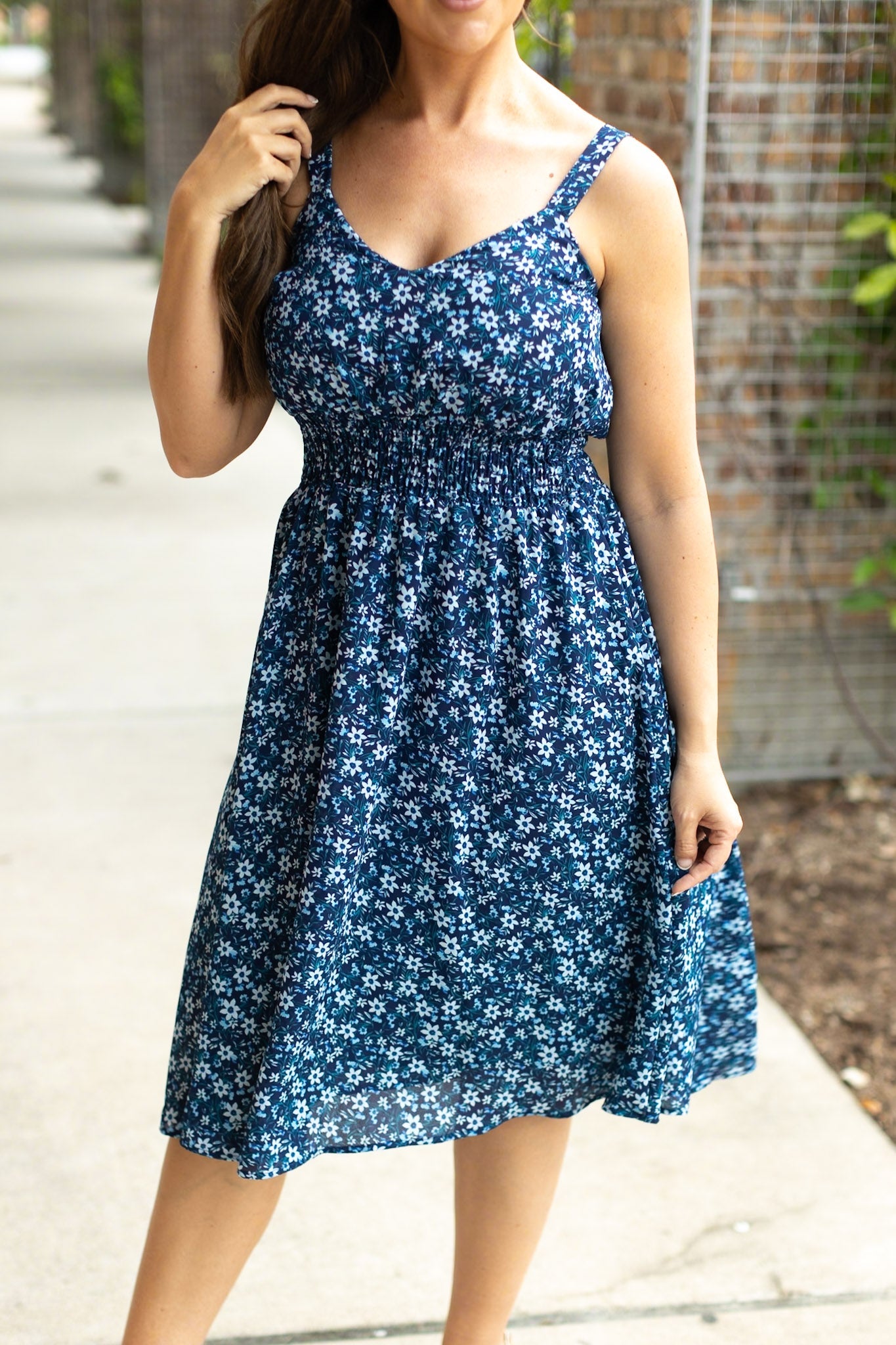 Cassidy Midi Dress - Blue Floral Mix | Women’s Dress