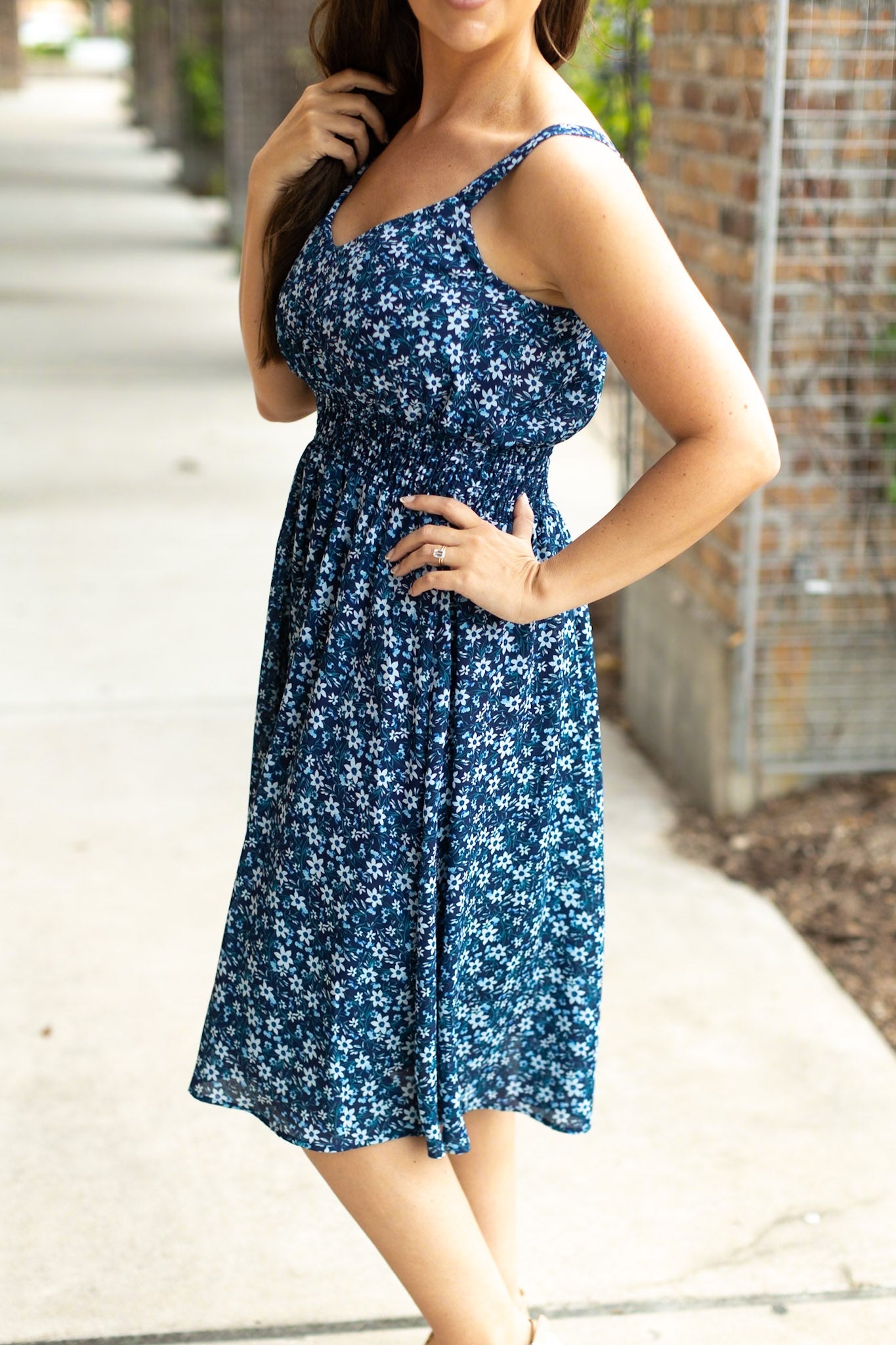 Cassidy Midi Dress - Blue Floral Mix | Women’s Dress