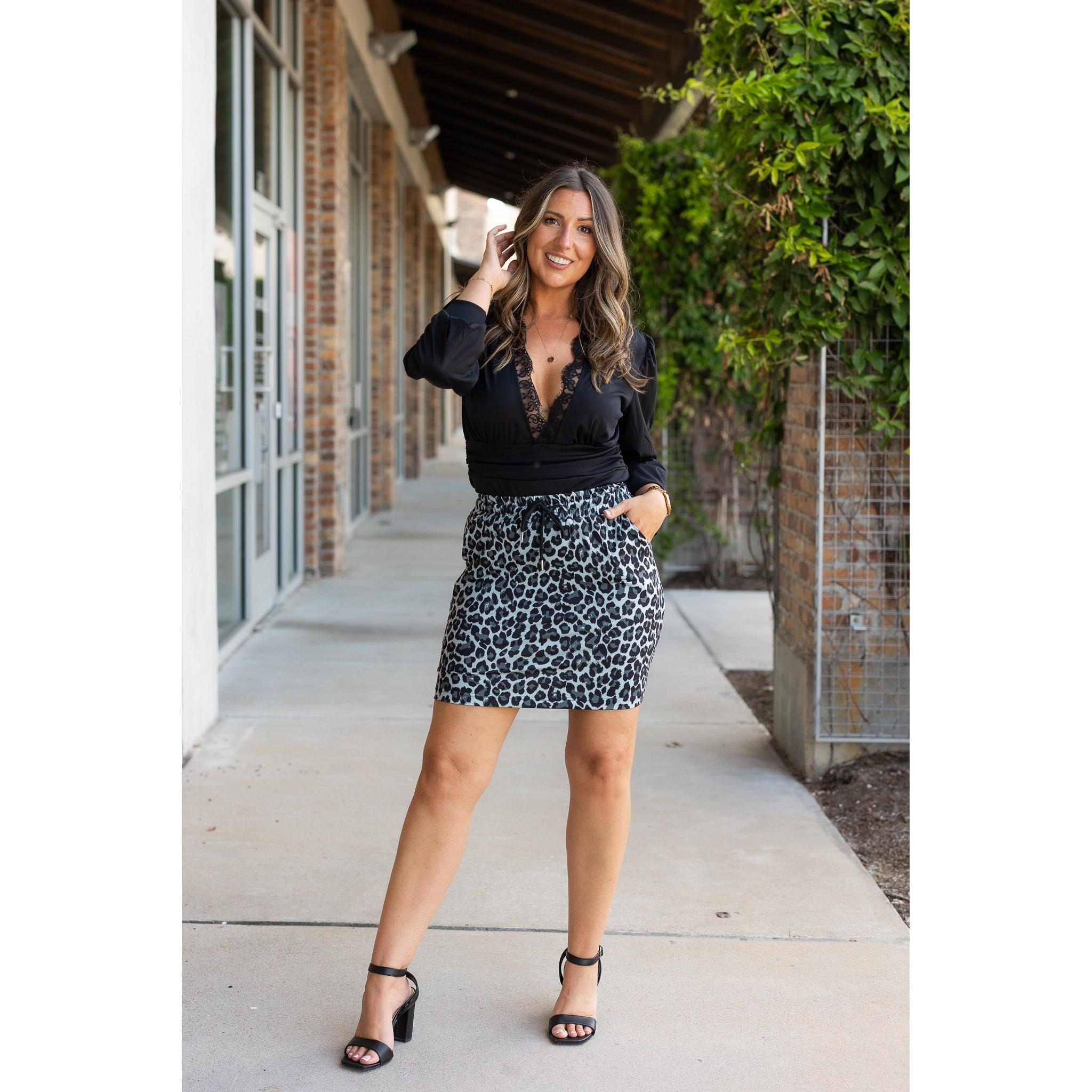 The Stella - Snow Leopard Jogger Skirt