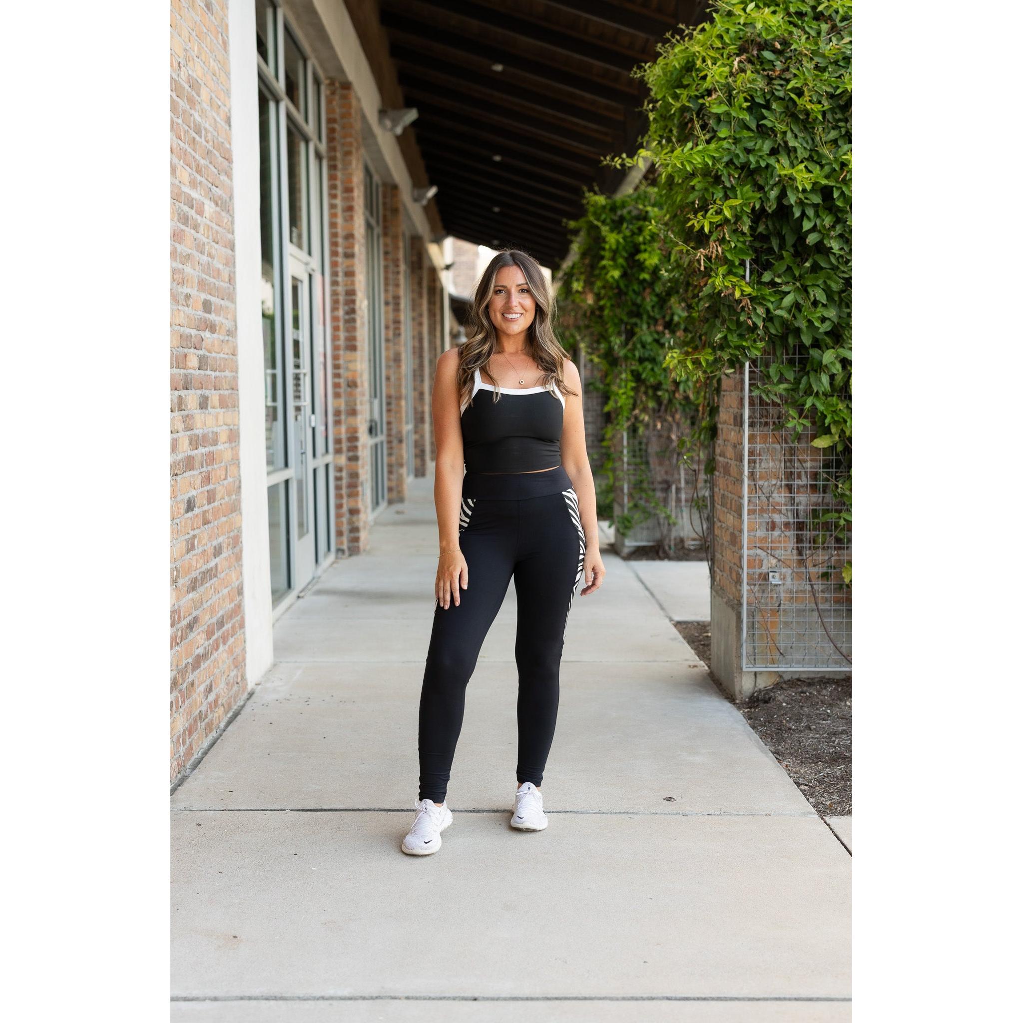 The Carolina - Cow Print Panel Leggings