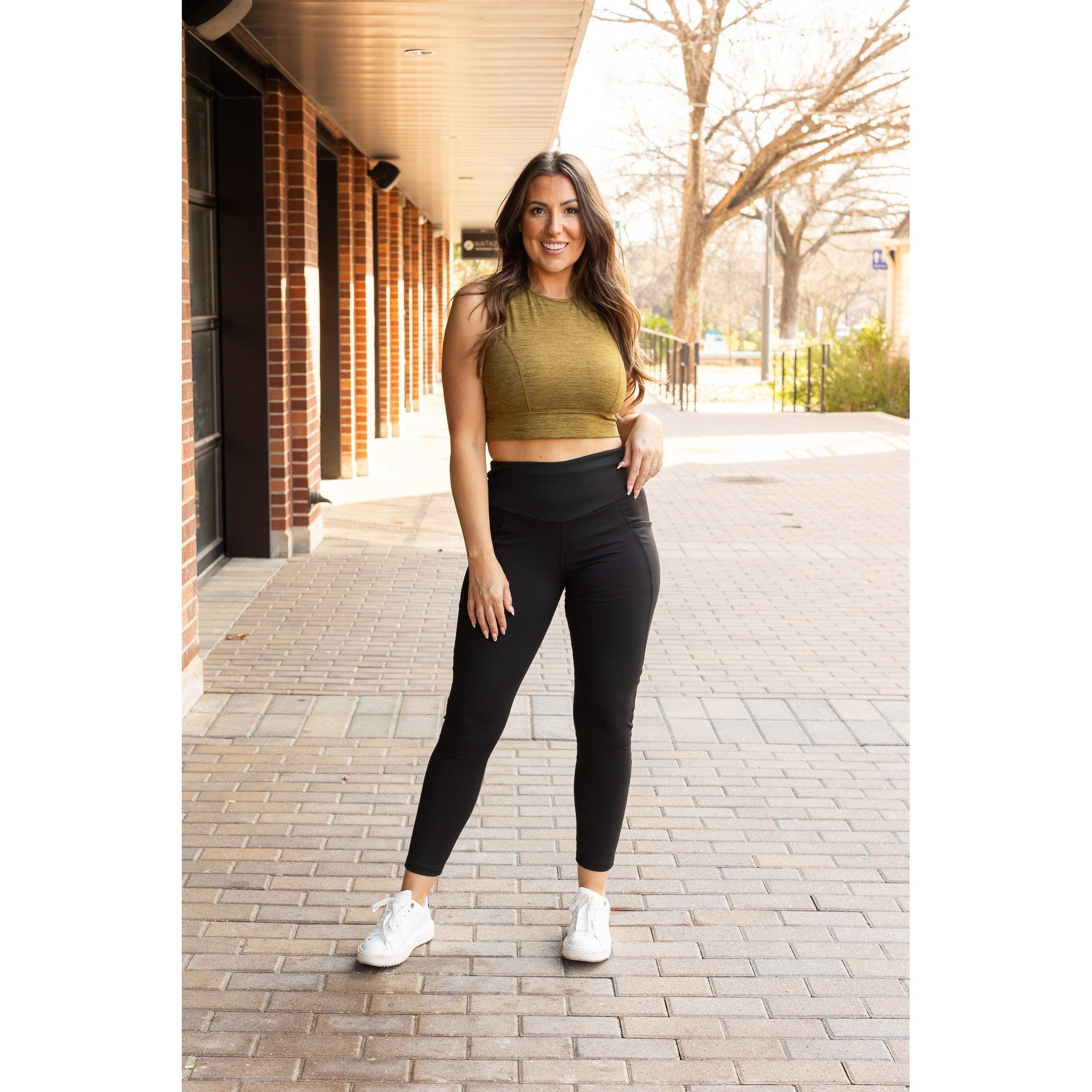 The Adriana - Tummy Control Full Length Leggings with Pockets