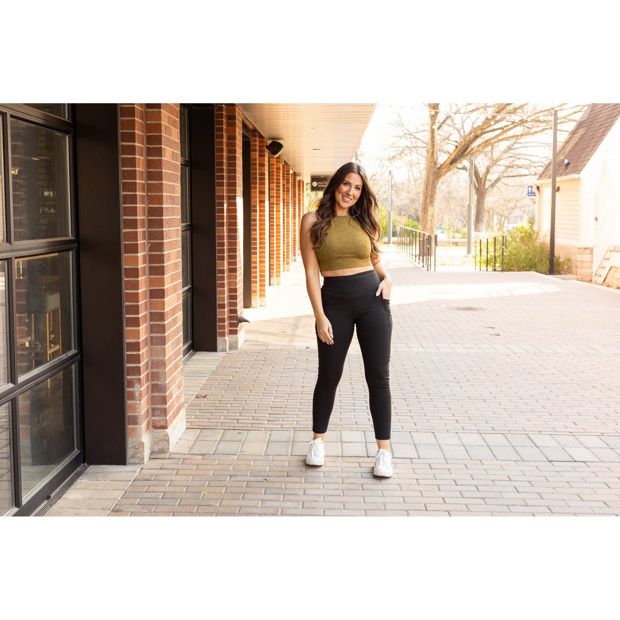 The Adriana - Tummy Control Full Length Leggings with Pockets