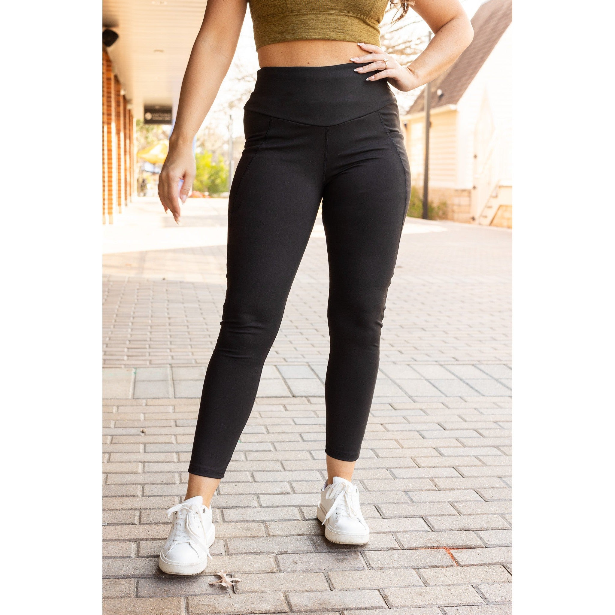 The Adriana - Tummy Control Full Length Leggings with Pockets