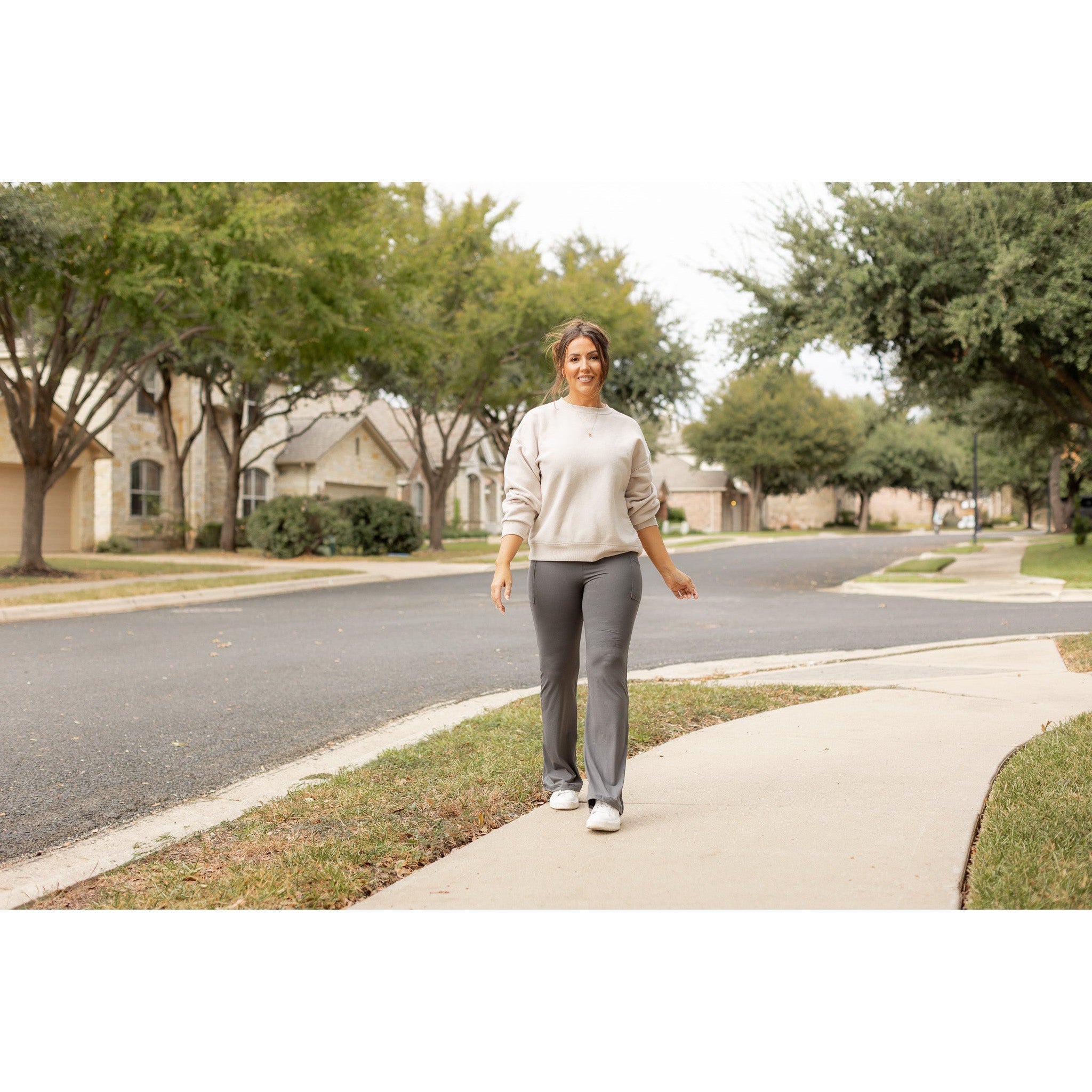 The Cassie - 30" CHARCOAL Bootcut Leggings with Pockets