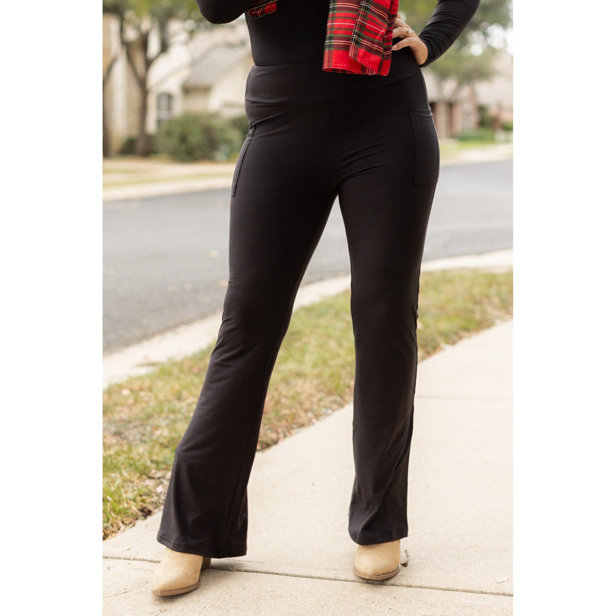 The Vanessa - 30” - Black Bootcut Leggings