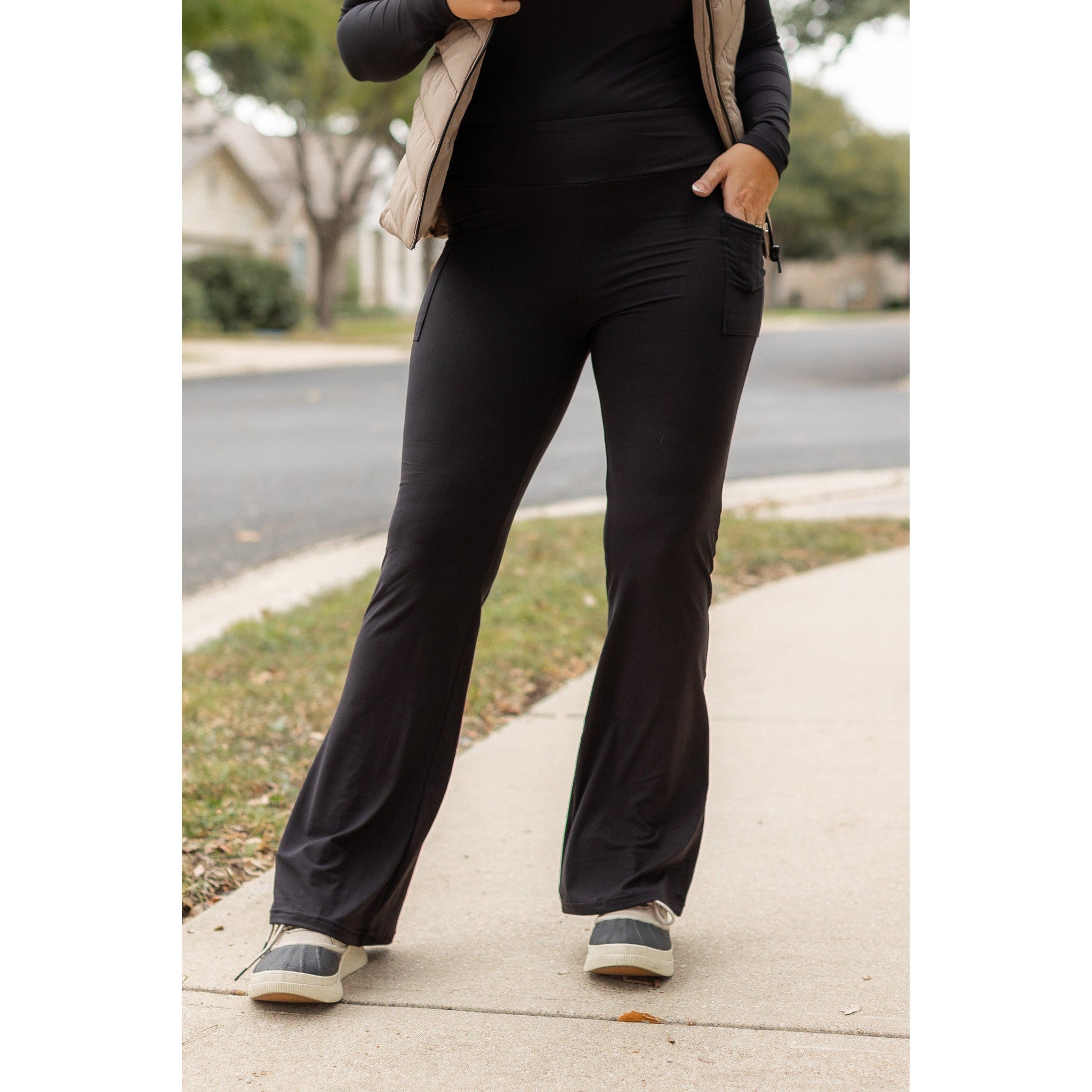 The Vanessa - 30” - Black Bootcut Leggings