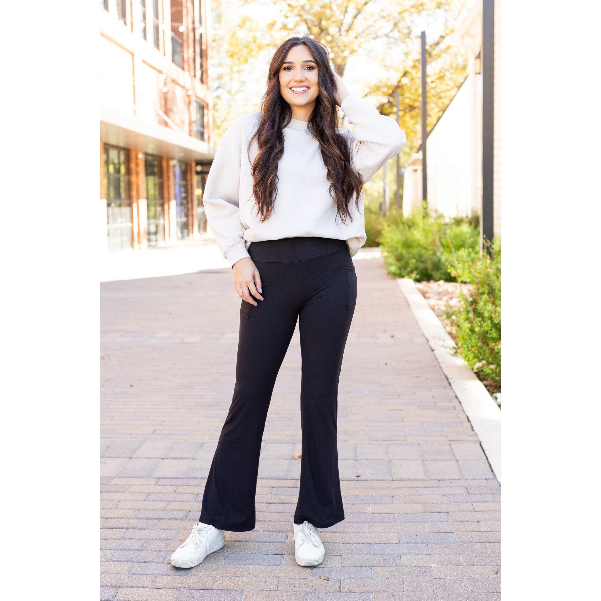 The Vanessa - 30” - Black Bootcut Leggings