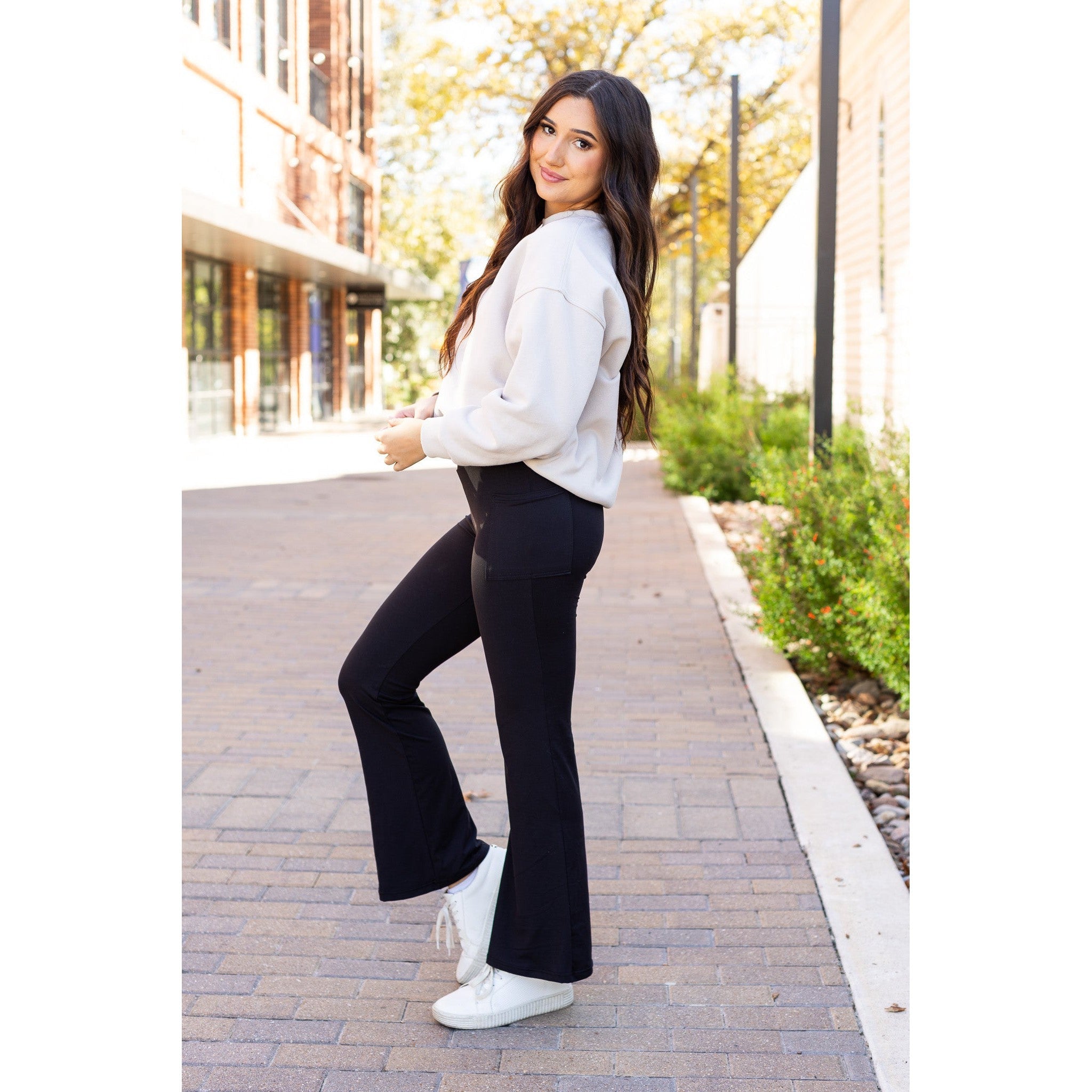 The Vanessa - 30” - Black Bootcut Leggings