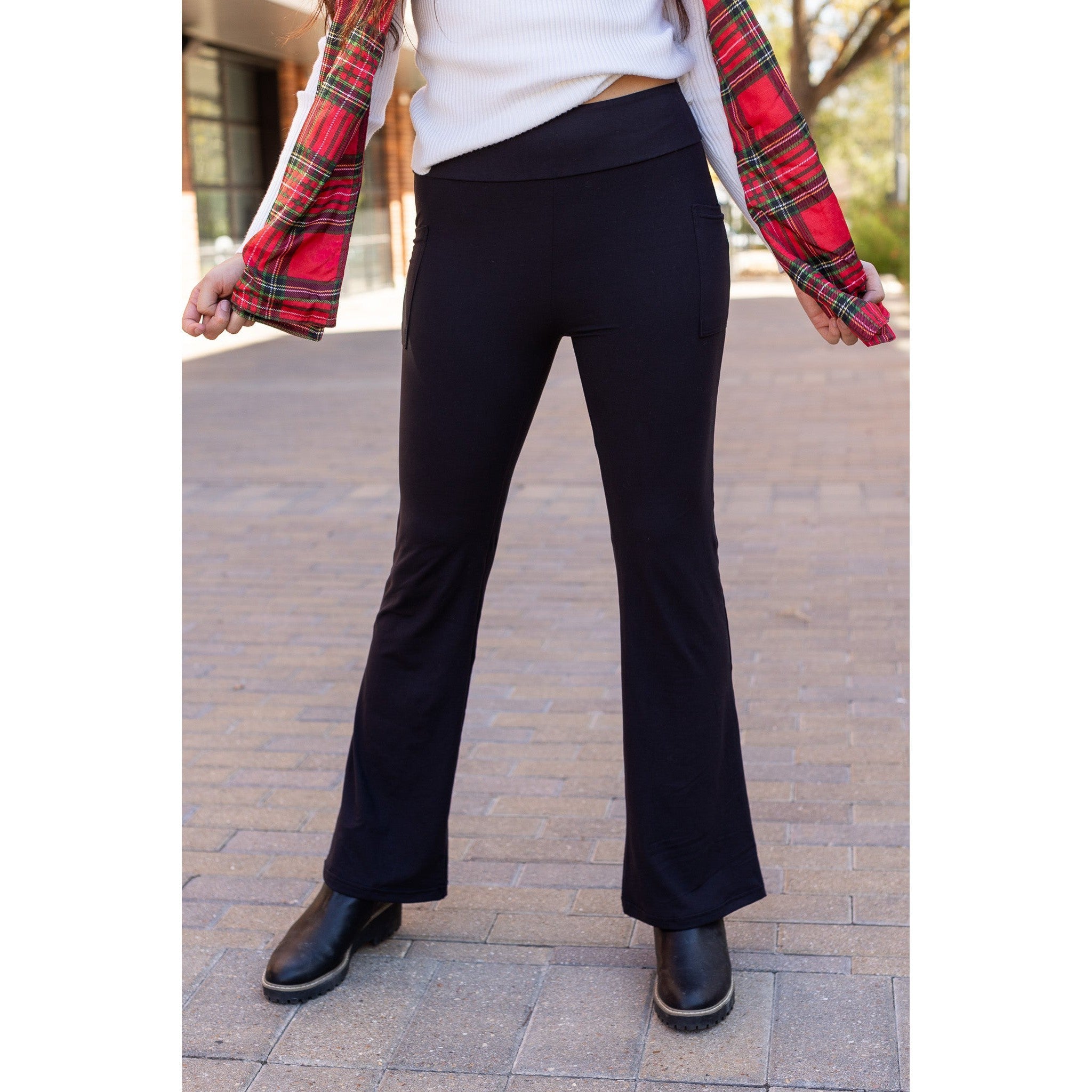 The Vanessa - 30” - Black Bootcut Leggings