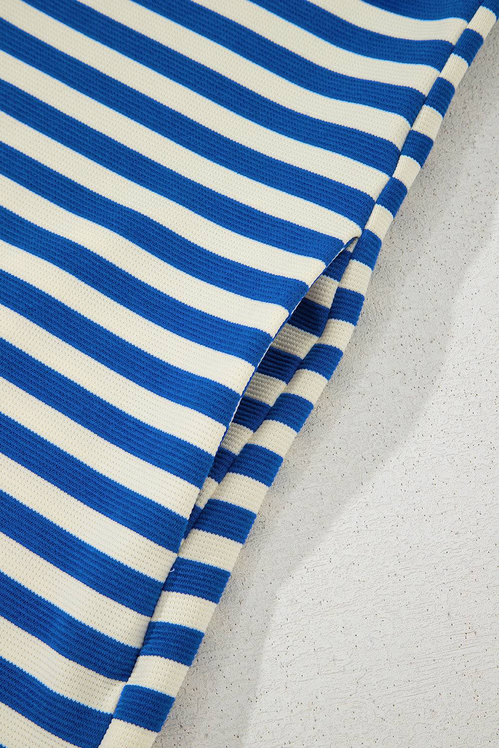 PRE-ORDER: Striped Ruffle Short Sleeve Pop of Color Neckline Dress