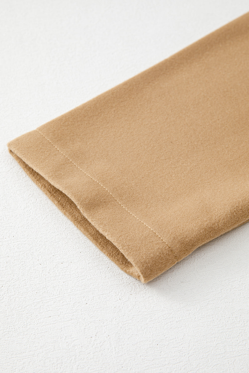Light French Beige Casual Zip up Hooded Coat